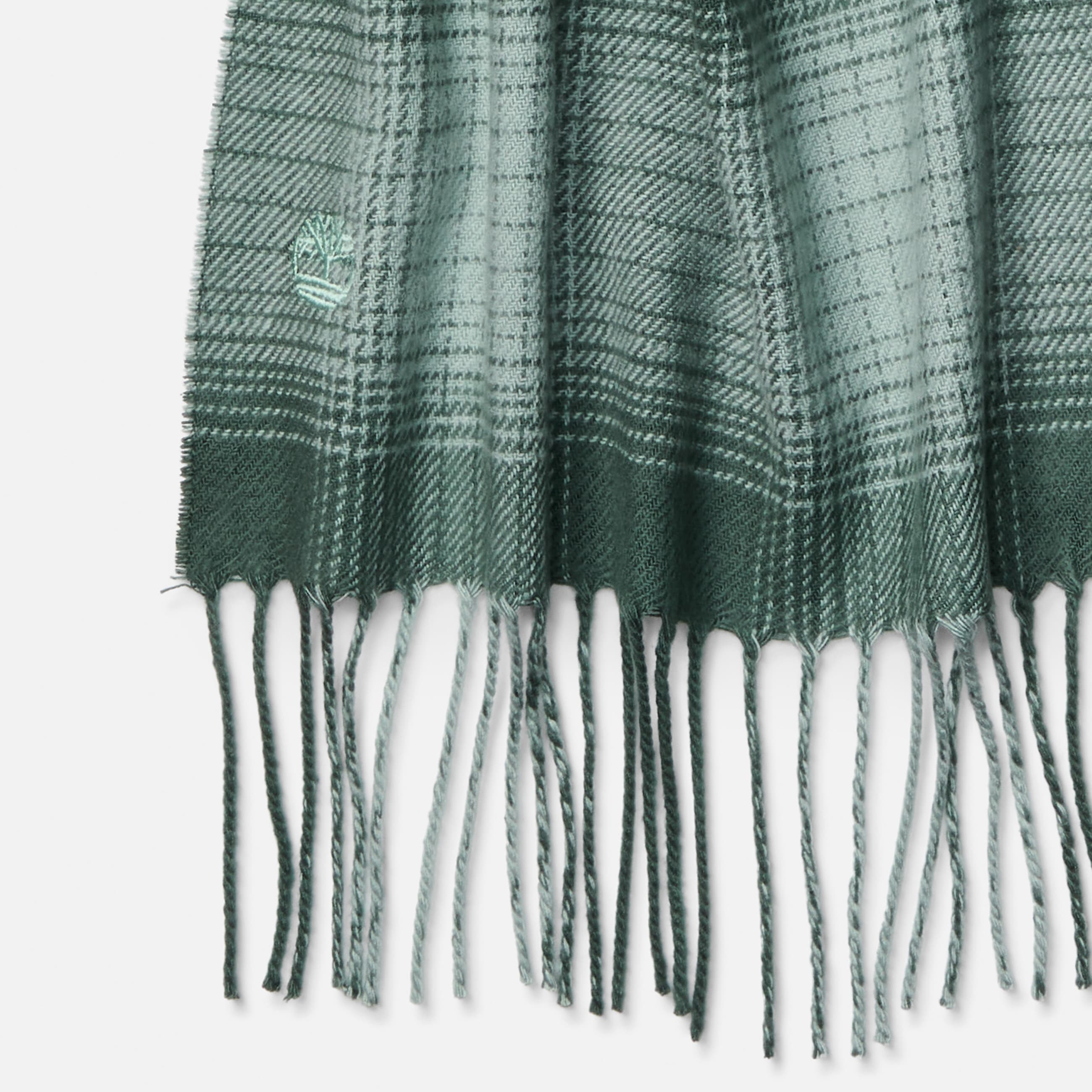Plaid Woven Scarf in Dark Green TBL Green ALT2