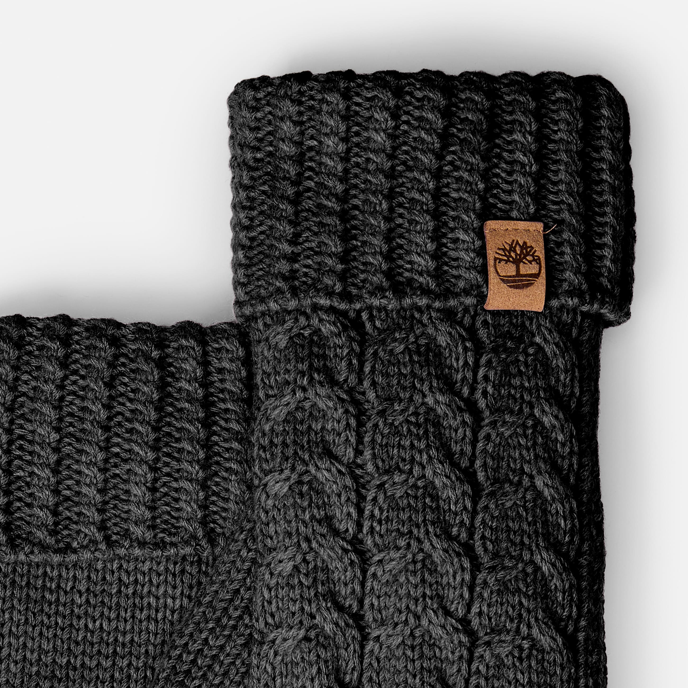 Cable Mitten for Women in Black TBL Black ALT2