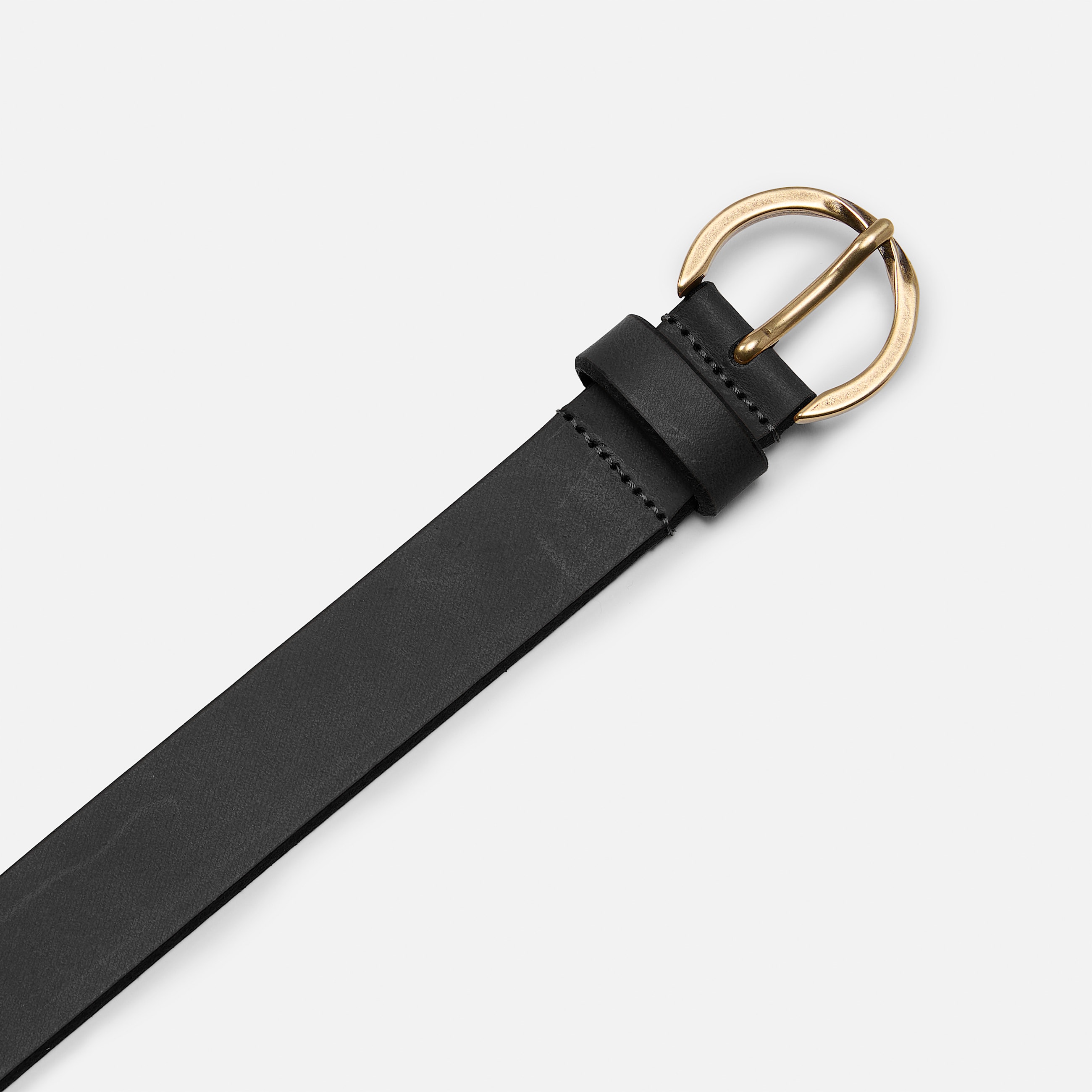 Ceinture de 30 mm en cuir naturel  boucle torsade pour femme en noir TBL noir ALT1