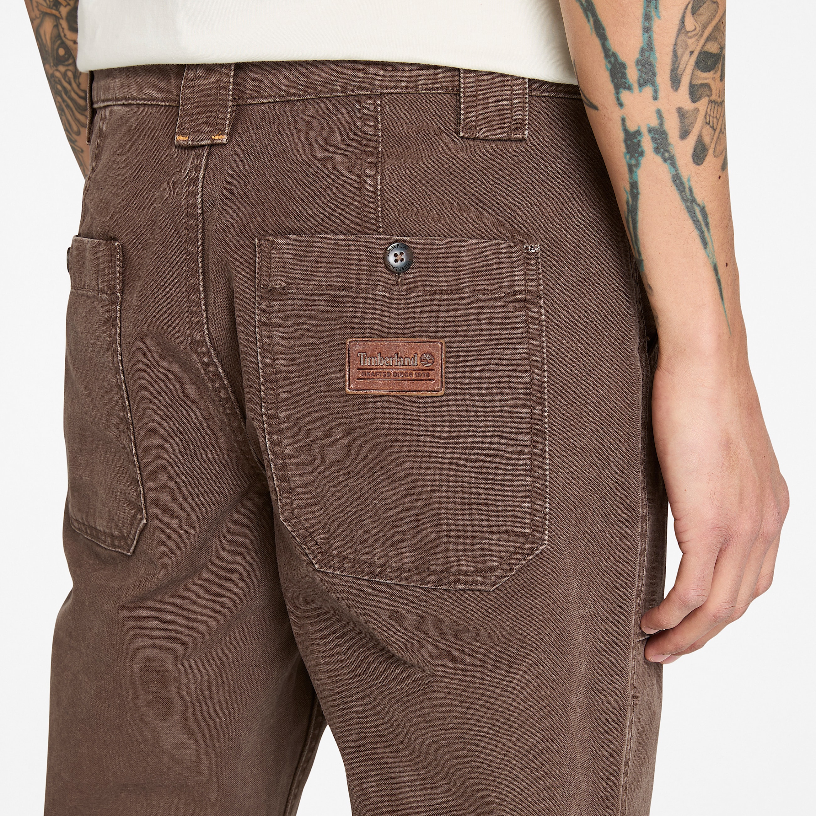 Goffstown Washed Canvas Fatigue Trouser for Men in Brown TBL Brown ALT2