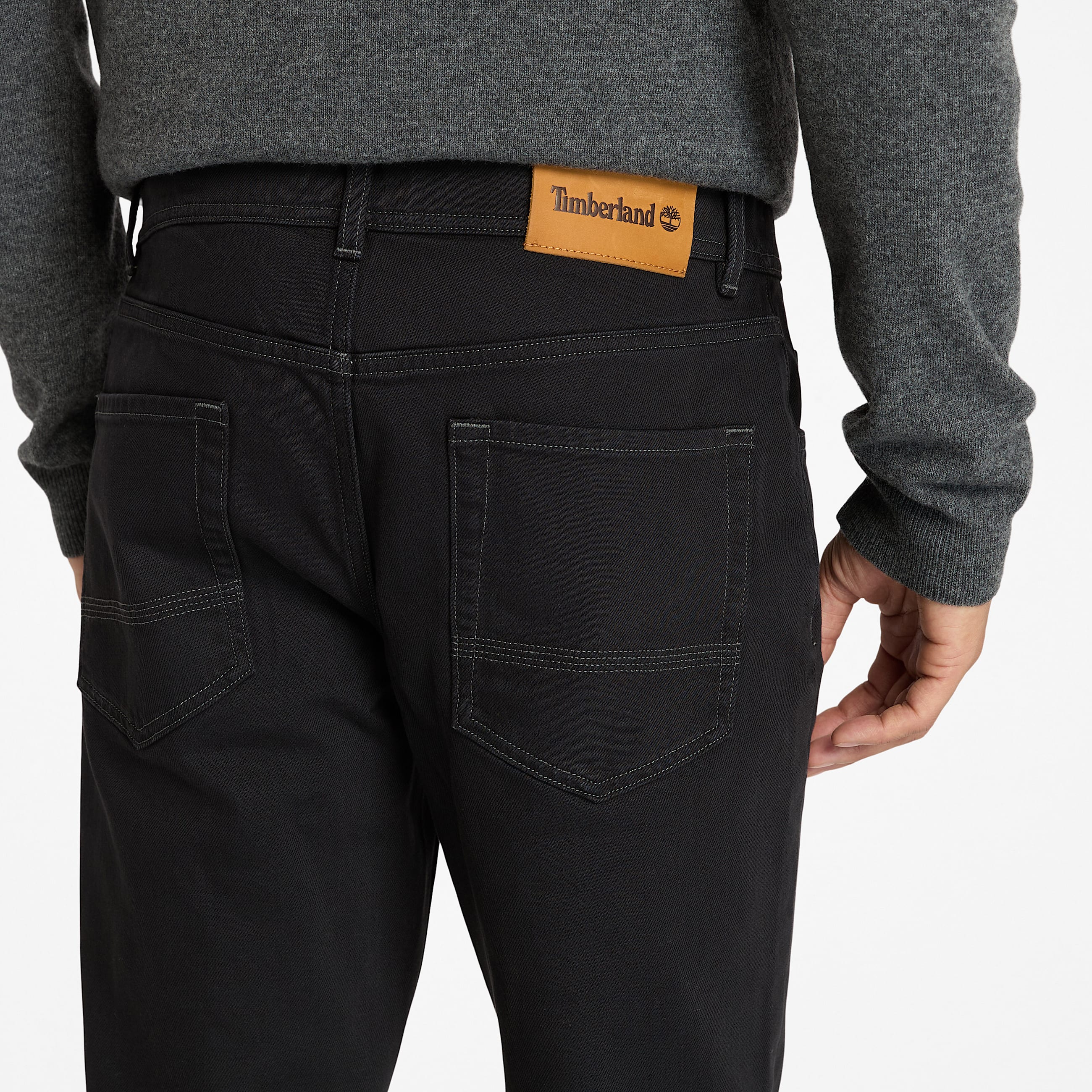 Pantalon 5 poches noir dlav en denim Sandown pour homme en noir TBL noir ALT2