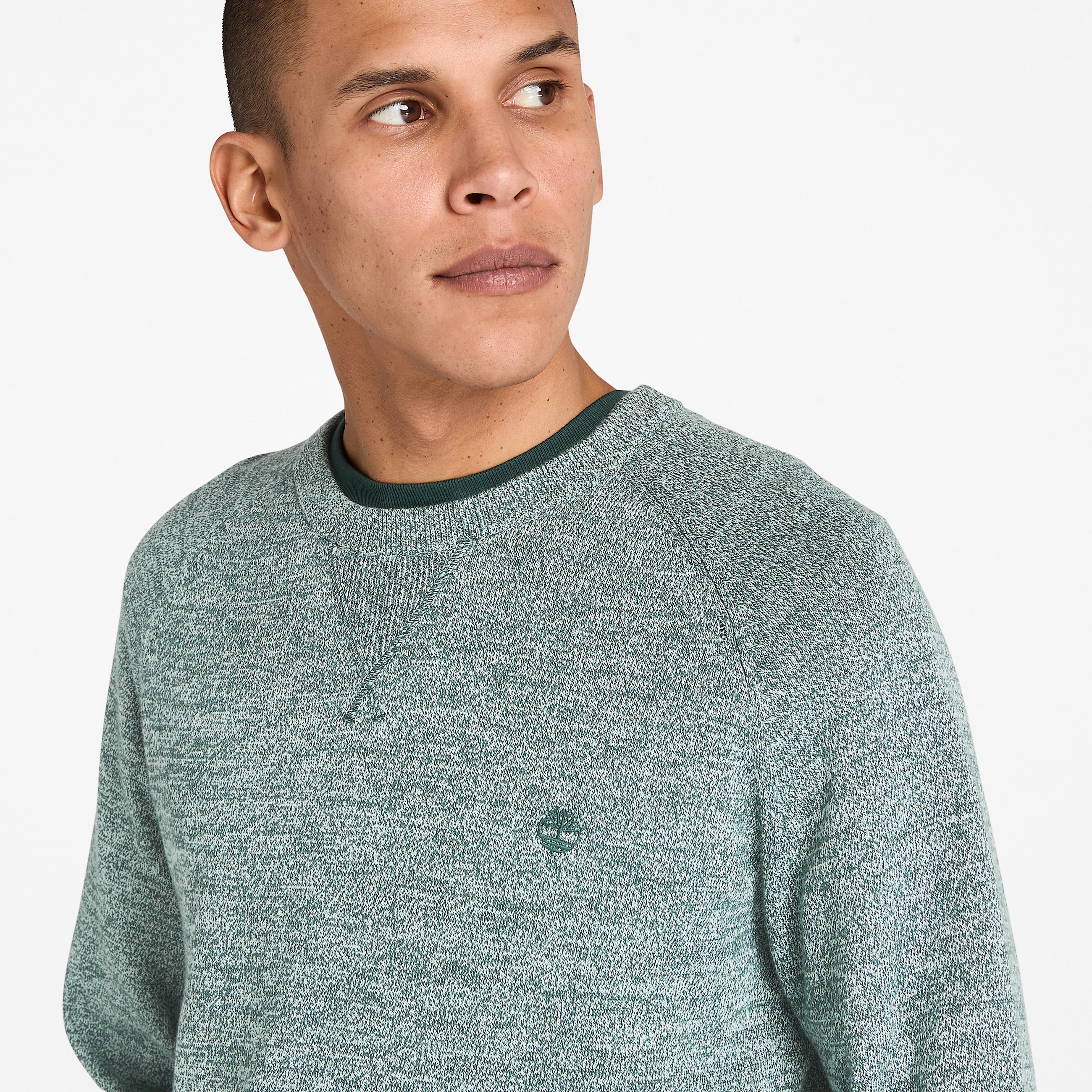 Williams River Cotton Raglan Sleeve Crewneck Jumper for Men in Grey TBL Grey ALT2