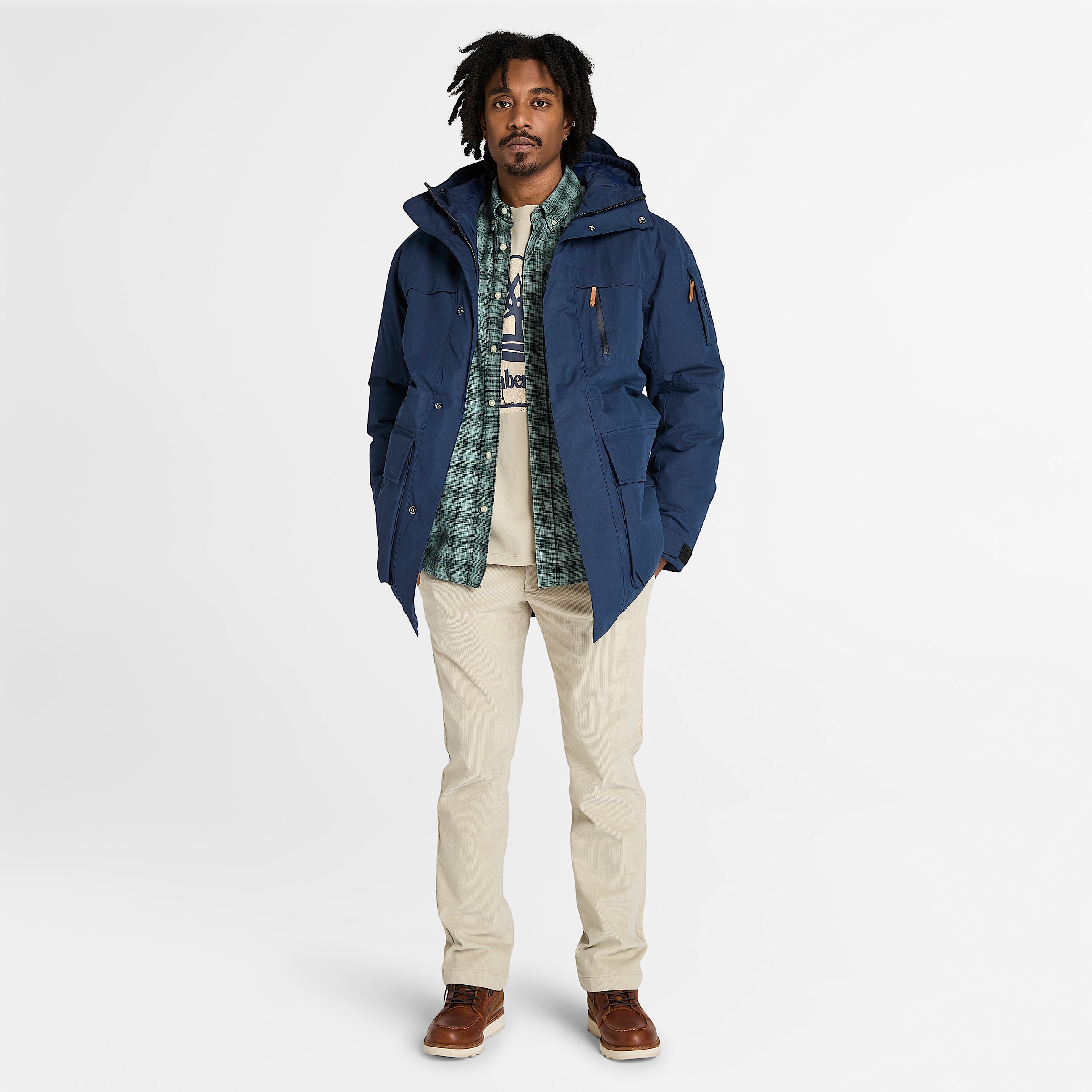 Front Seasonal Stack Logo Graphic TShirt for Men in Grey TBL Grey ALT1