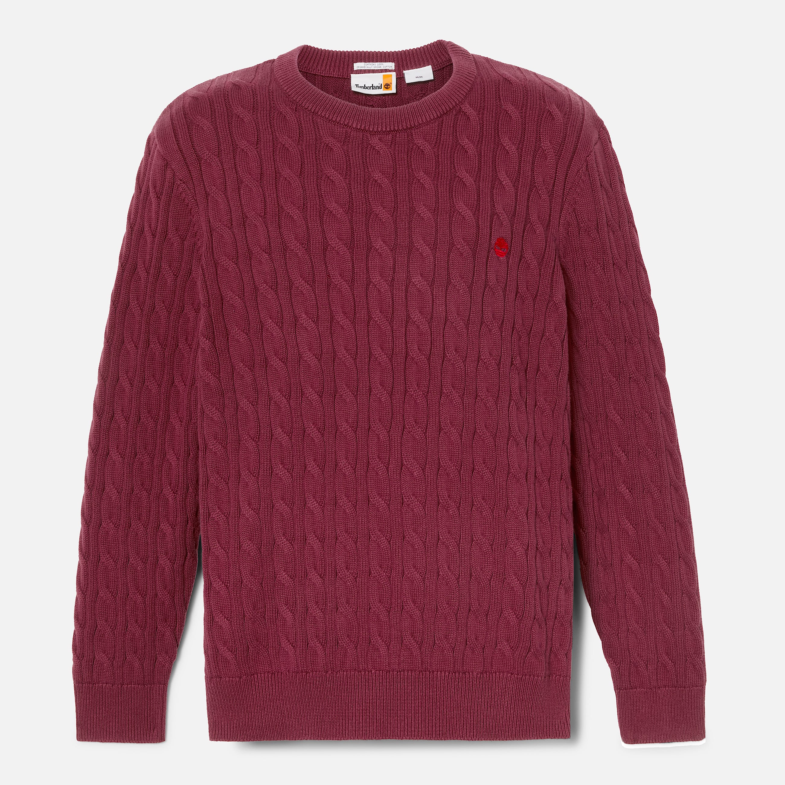 Williams River Crewneck Cableknit Jumper for Men in Burgundy TBL Burgundy ALT10