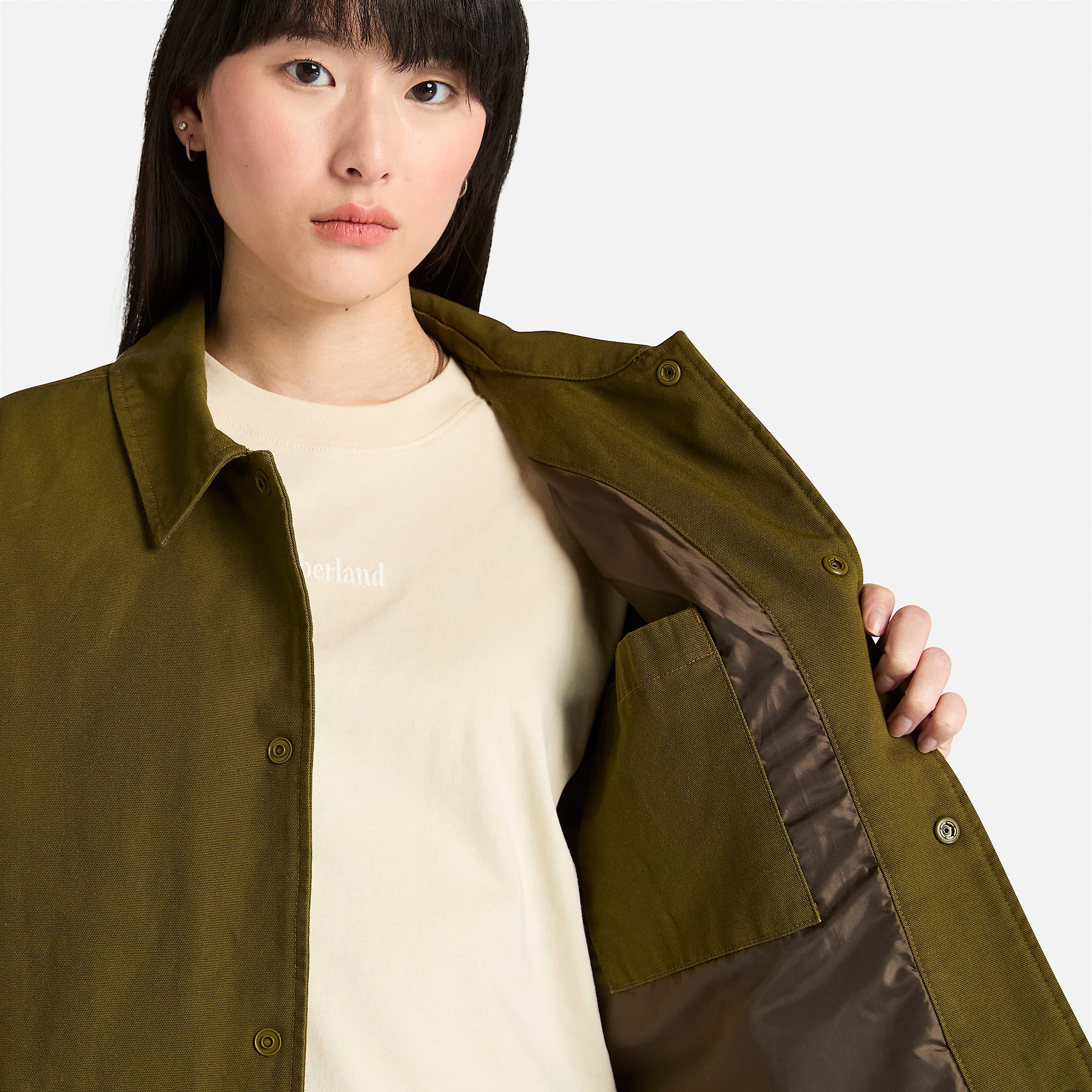 Veste isolante en toile Duck Canvas dlave unisexe en vert fonc TBL Verte ALT3