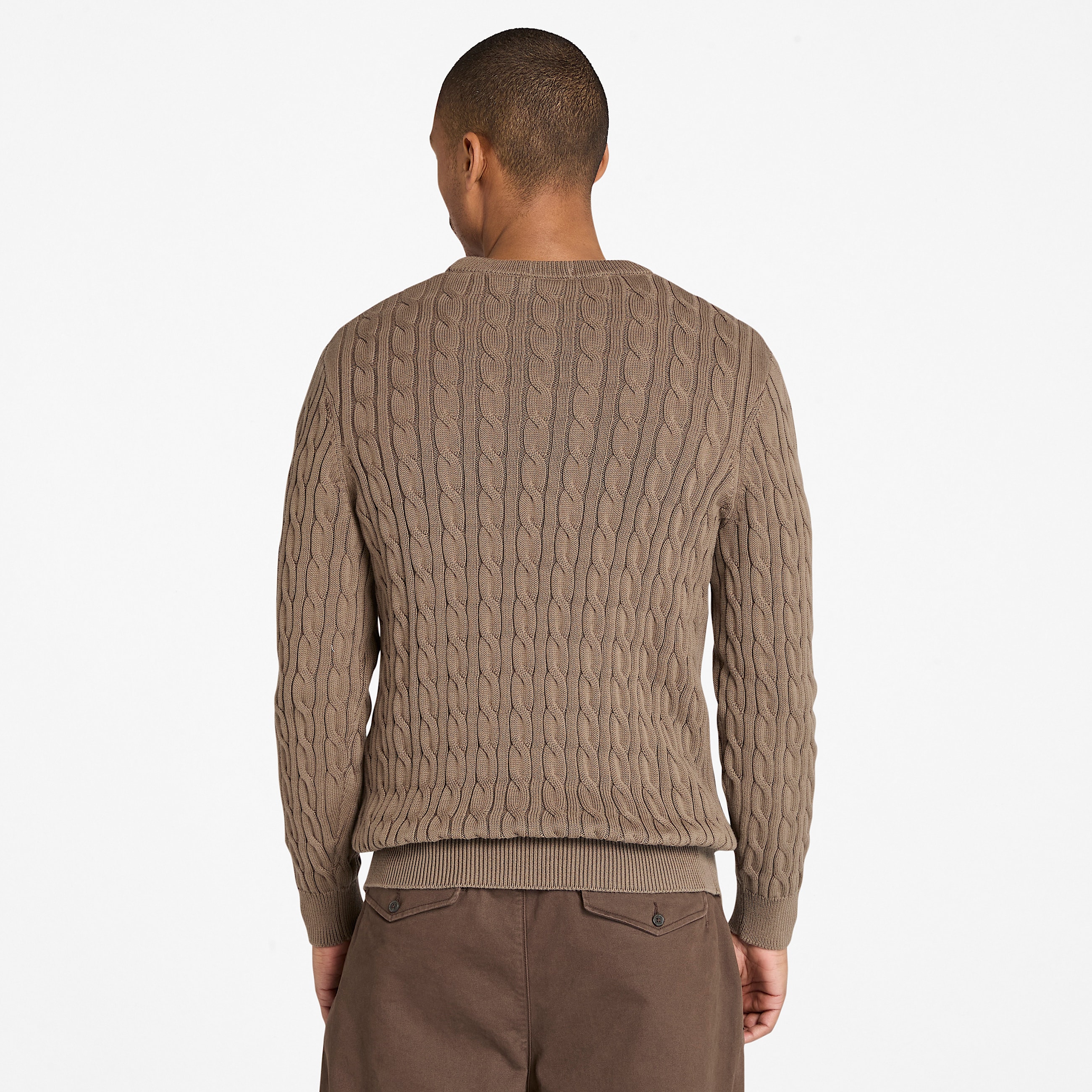 Williams River Crewneck Cableknit Jumper for Men in Brown TBL Brown ALT9