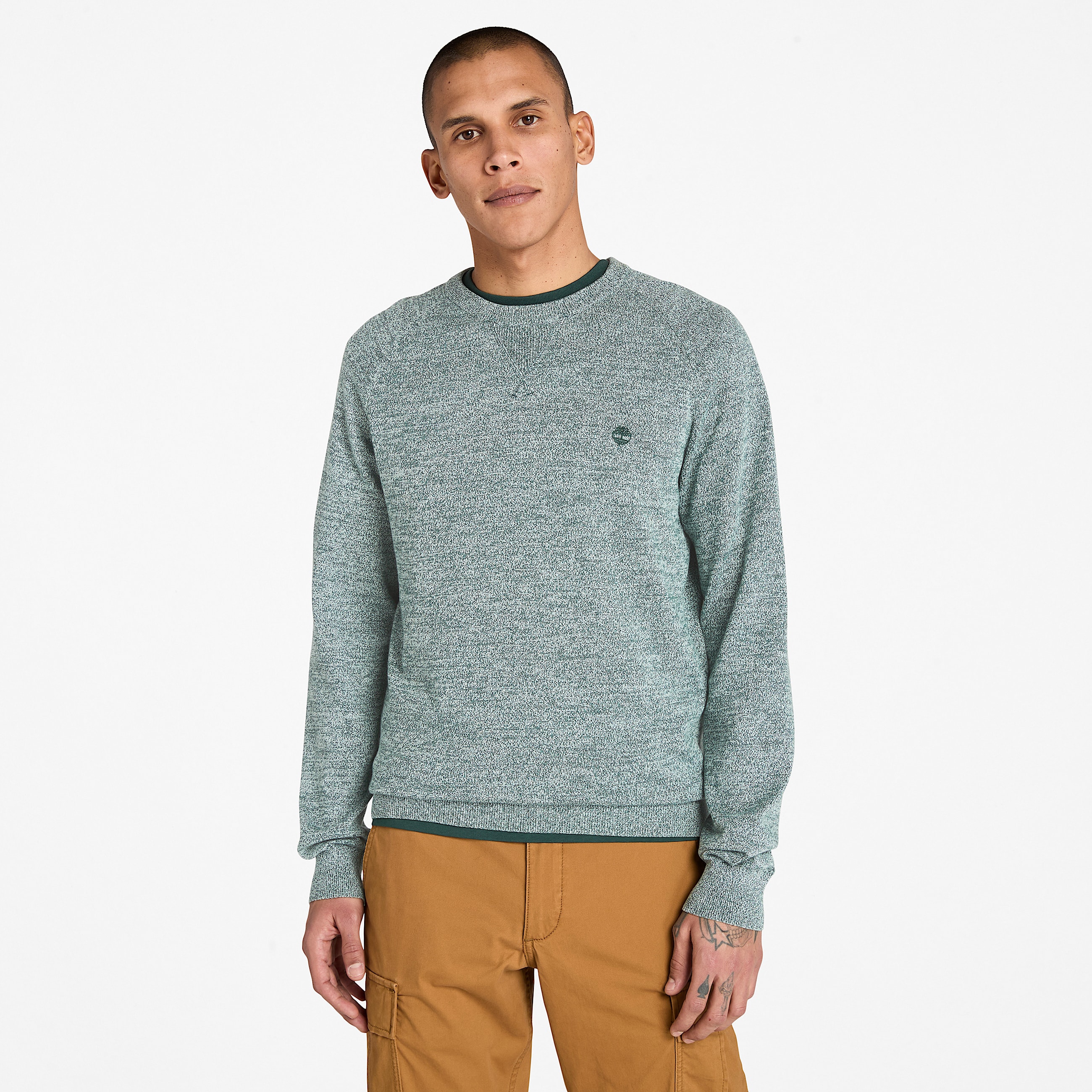 Pull en coton  col rond et manches raglan Williams River pour homme en gris TBL gris HERO