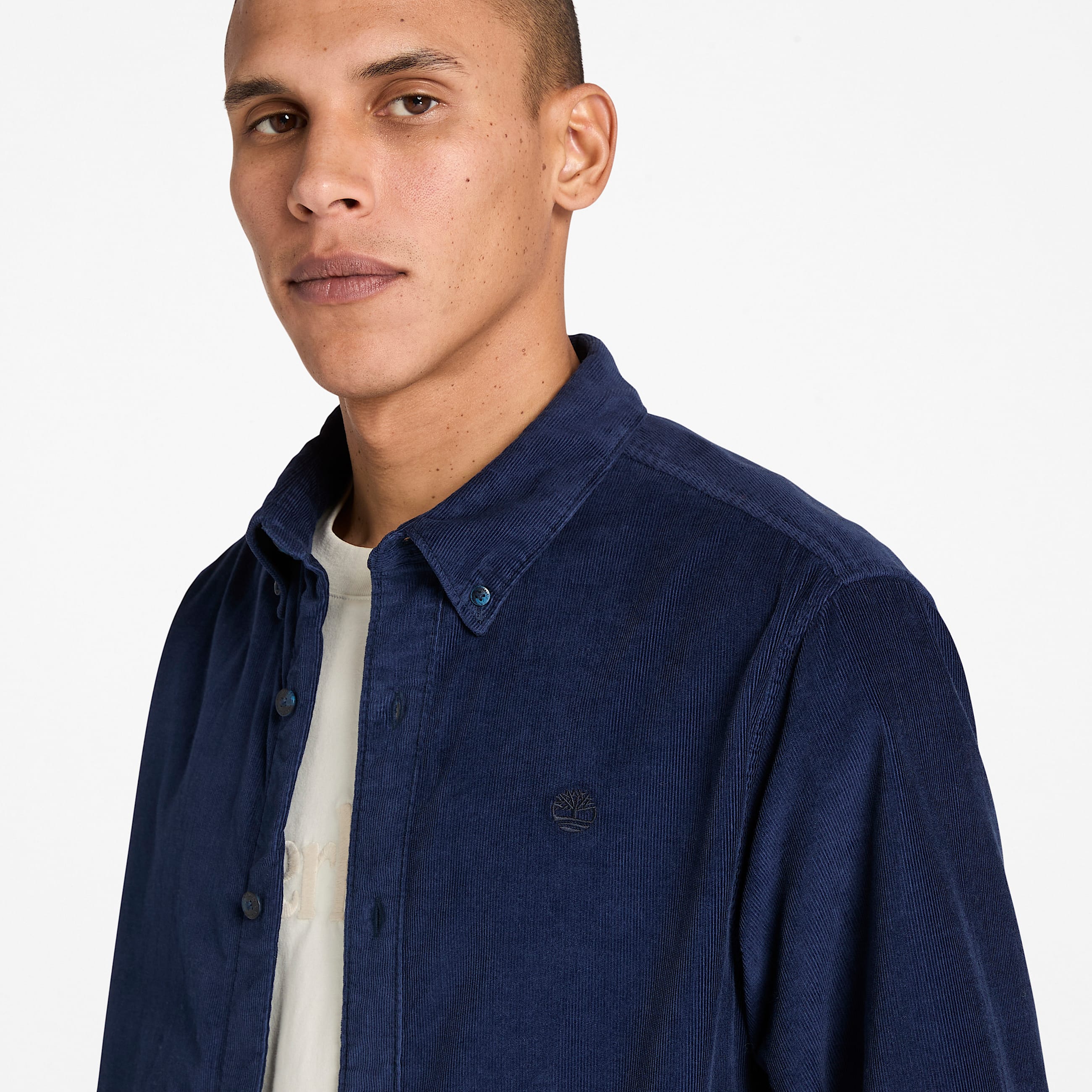 Corduroy Shirt for Men in Dark Blue TBL Blue ALT2