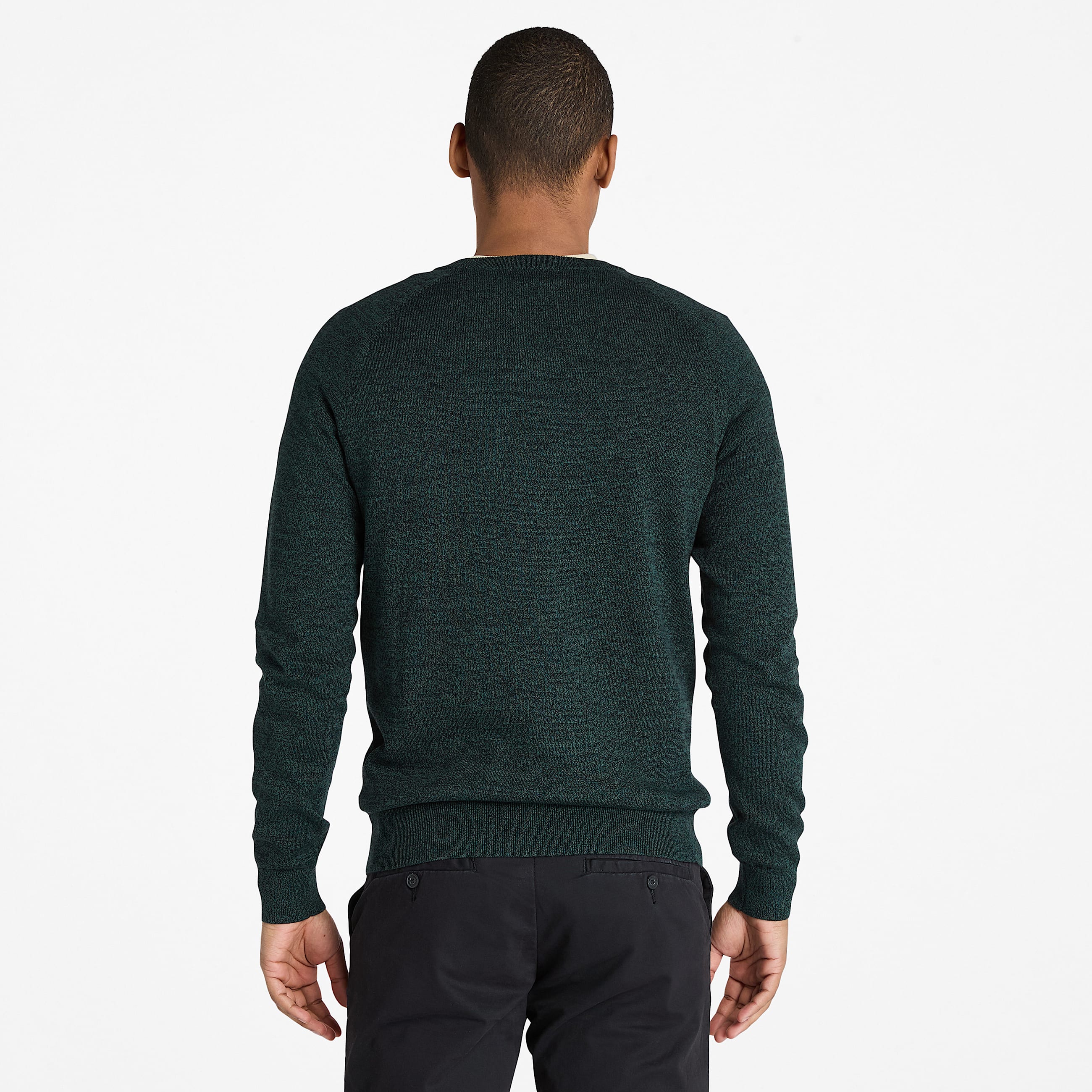 Williams River Cotton Raglan Sleeve Crewneck Jumper for Men in Dark Green TBL Green ALT9