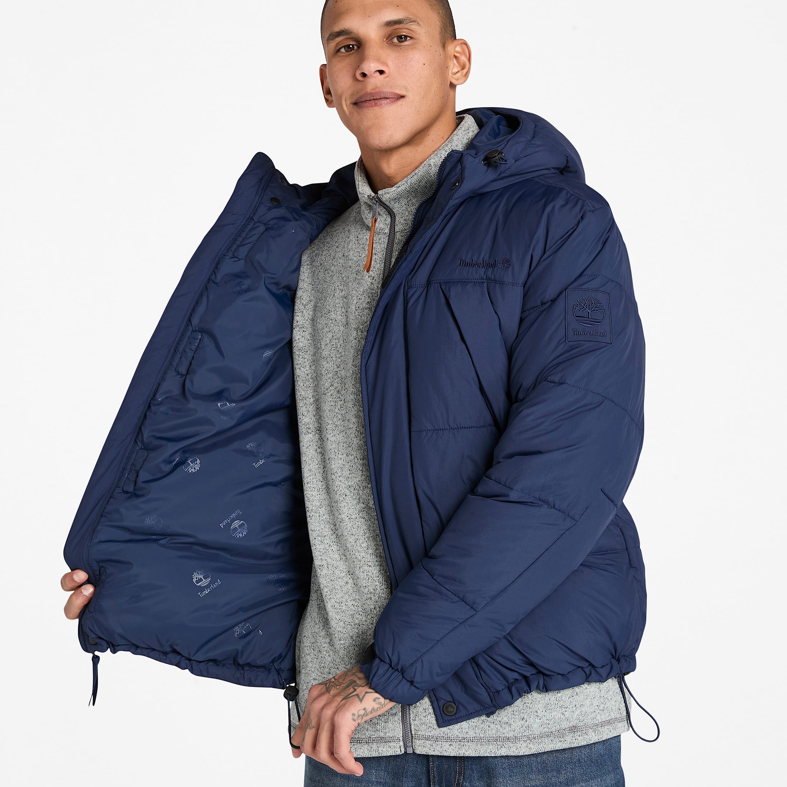 Durable WaterRepellent Puffer Jacket for Men in Dark Blue TBL Blue ALT2