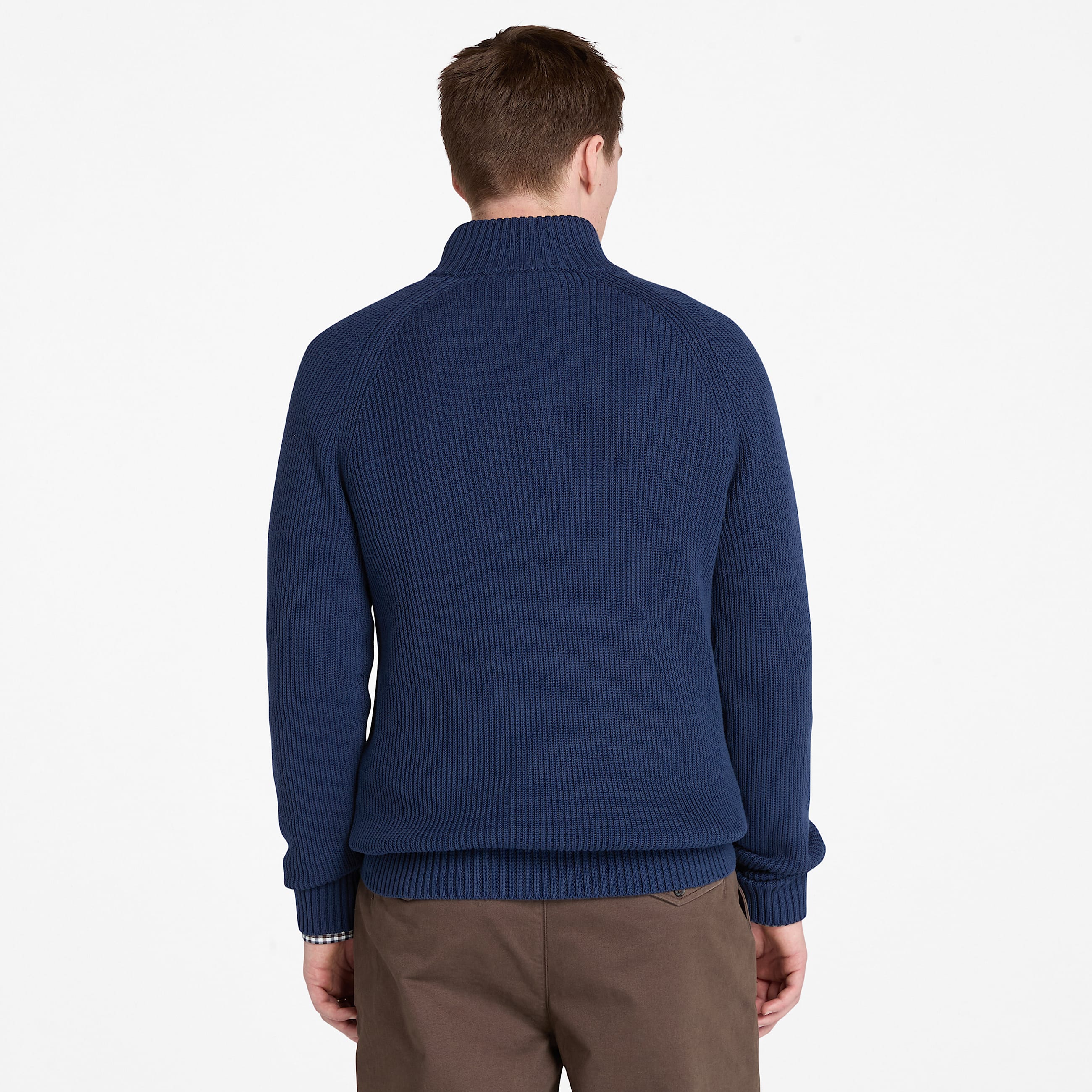 Pull textur  col zipp Williams River pour homme en bleu fonc TBL bleu ALT9