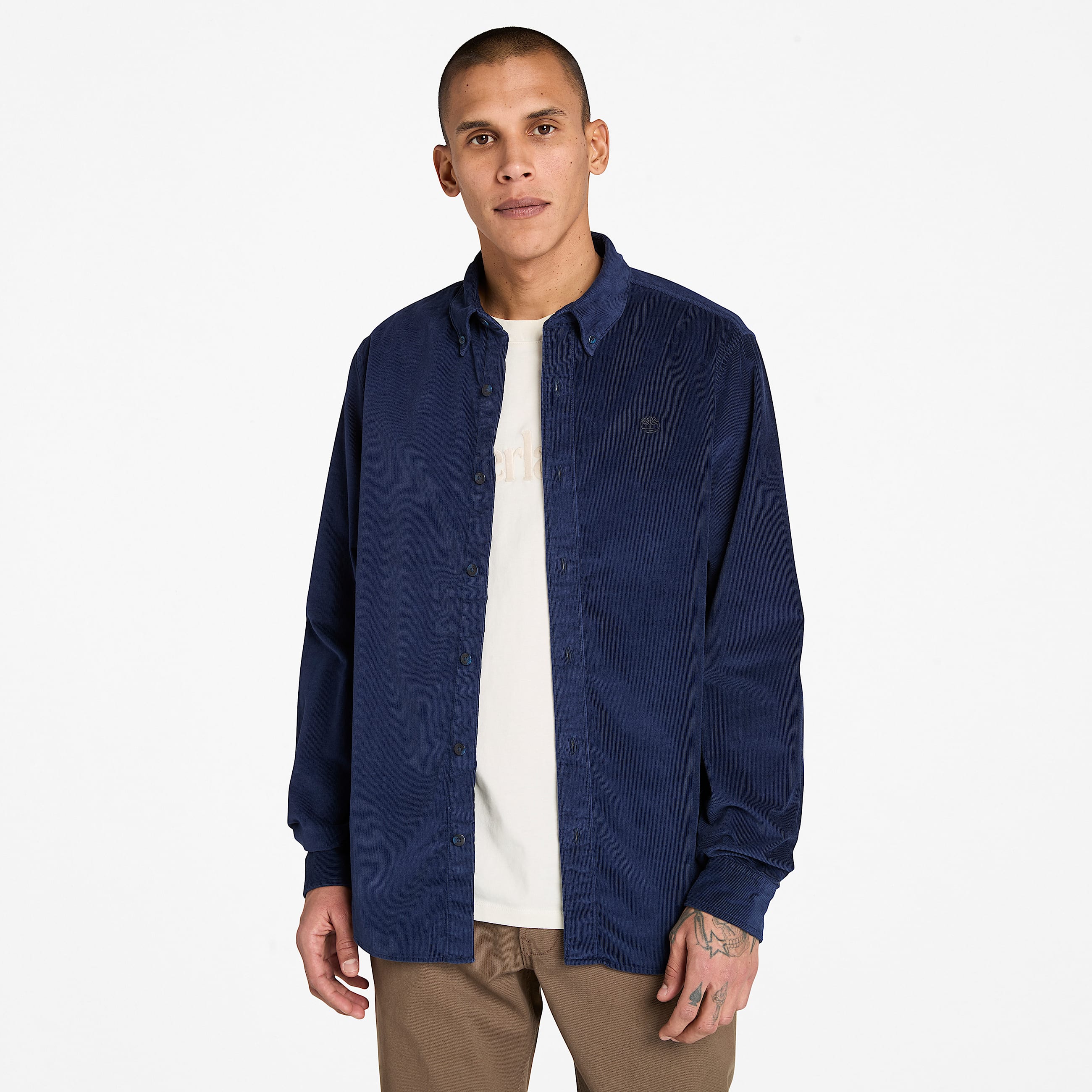 Chemise en velours ctel pour homme en bleu fonc TBL bleu HERO