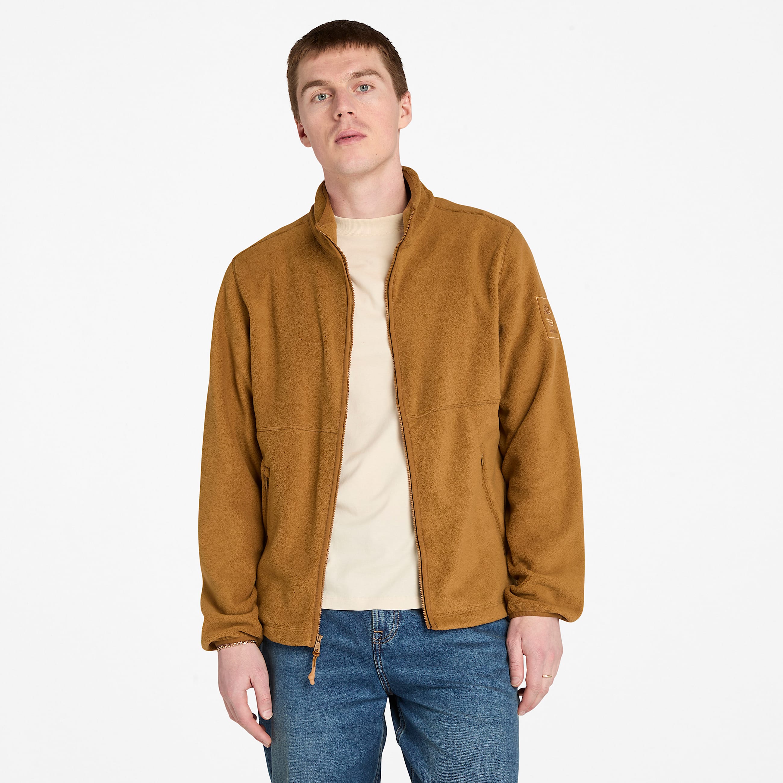 FullZip Polar Fleece for Men in Dark Yellow TBL Yellow HERO