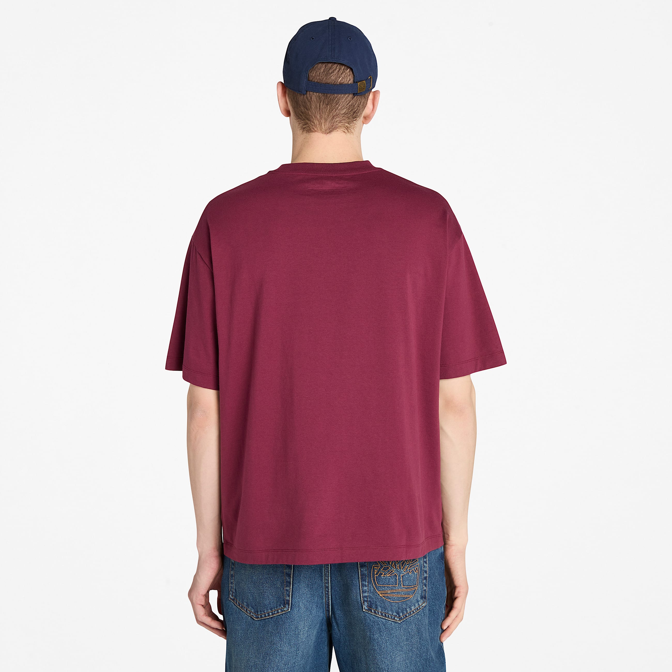 Tshirt  logo en relief ton sur ton Hampton pour homme en bordeaux TBL bordeaux ALT9