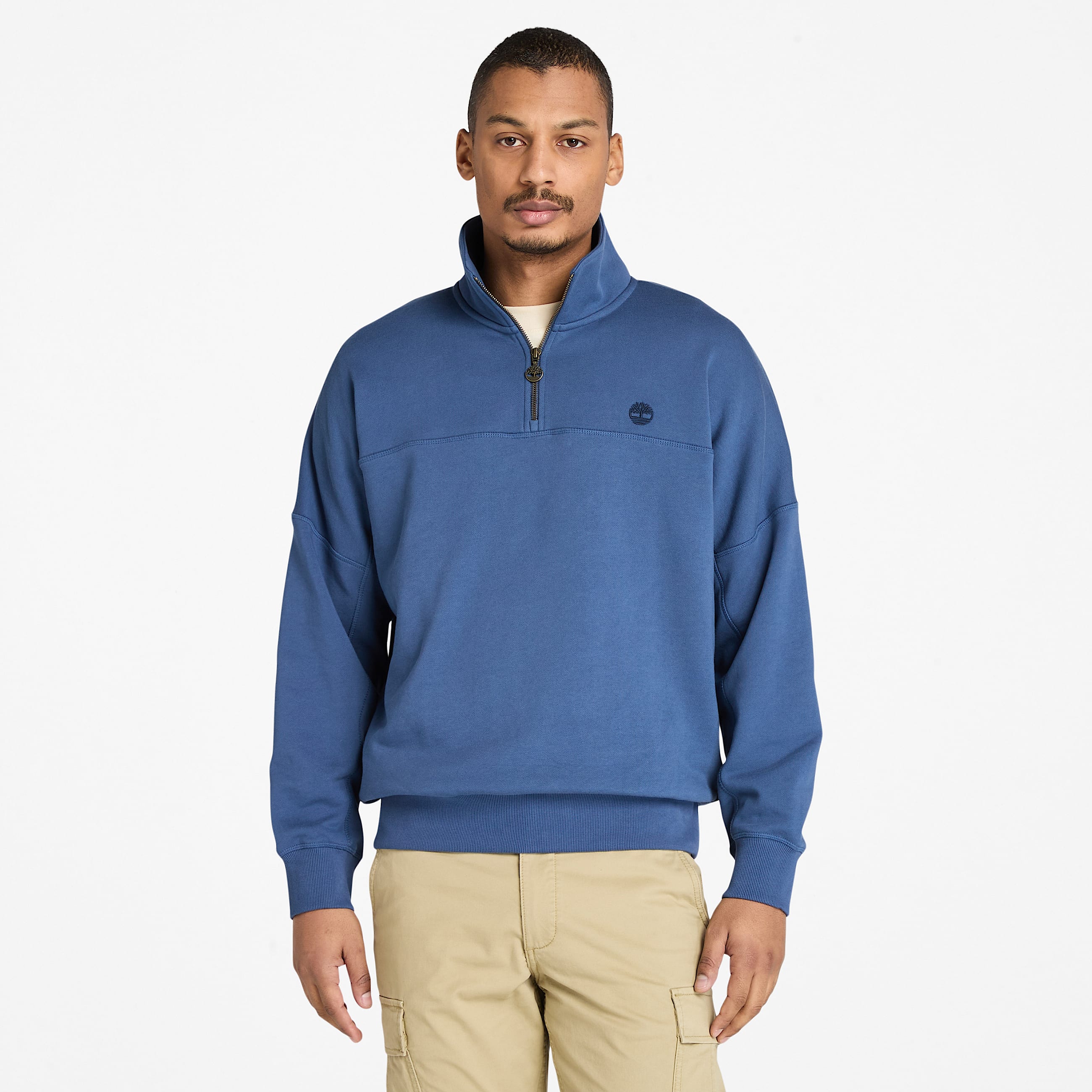 QuarterZip Sweatshirt for Men in Dark Blue TBL Blue HERO