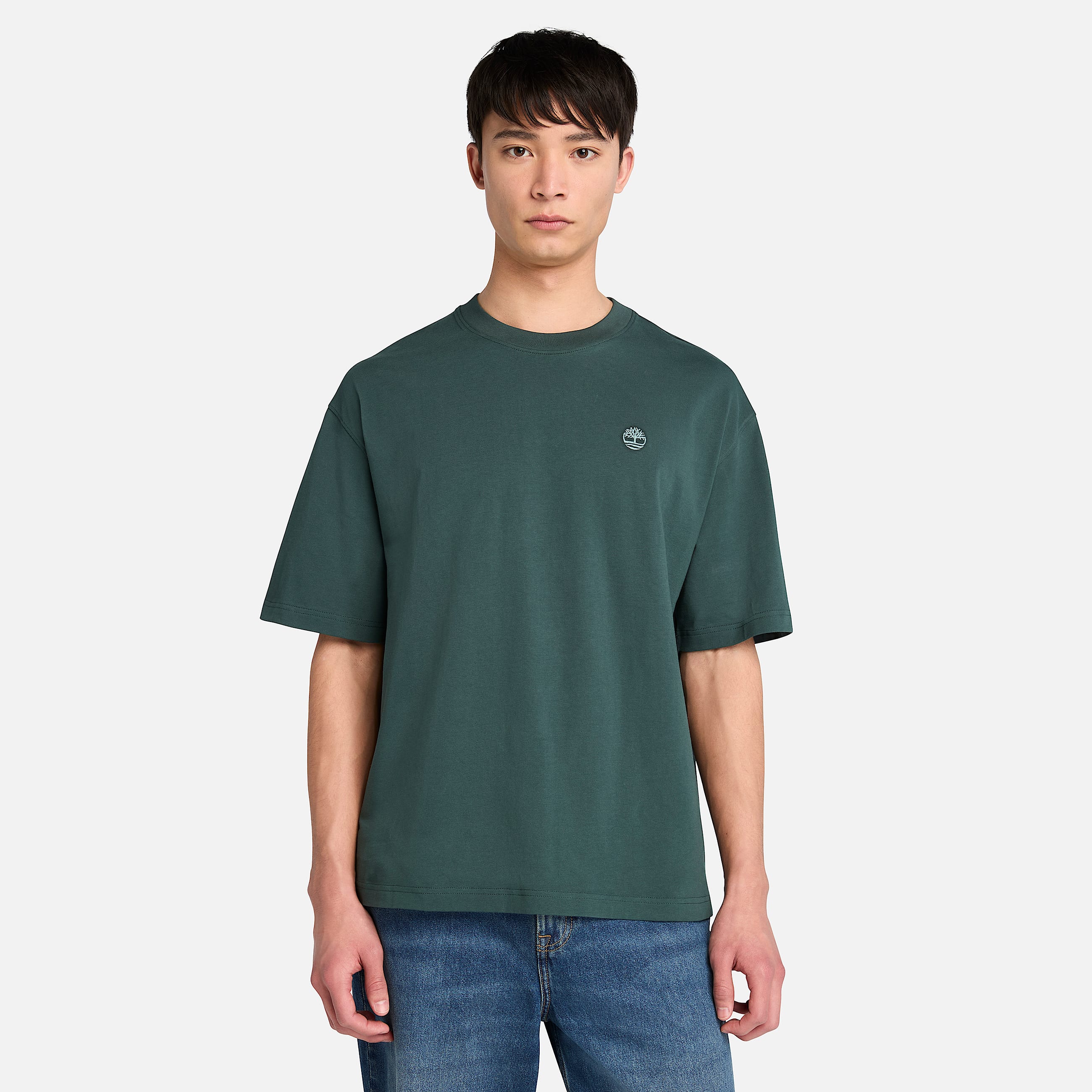 Dunstan River ShortSleeve TShirt for Men in Dark Green TBL Green HERO