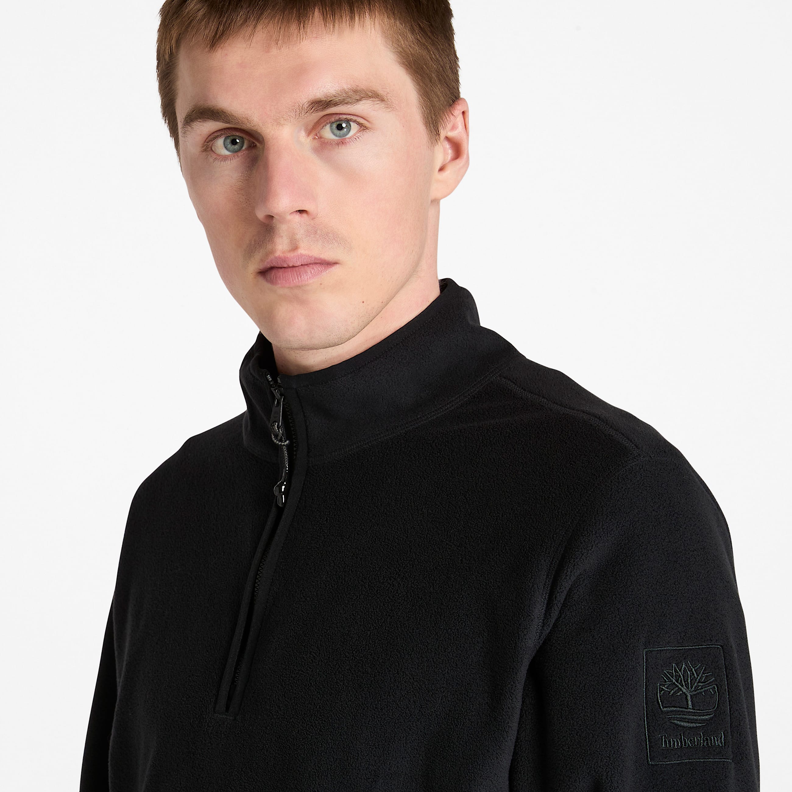 QuarterZip Polar Fleece for Men in Black TBL Black ALT2