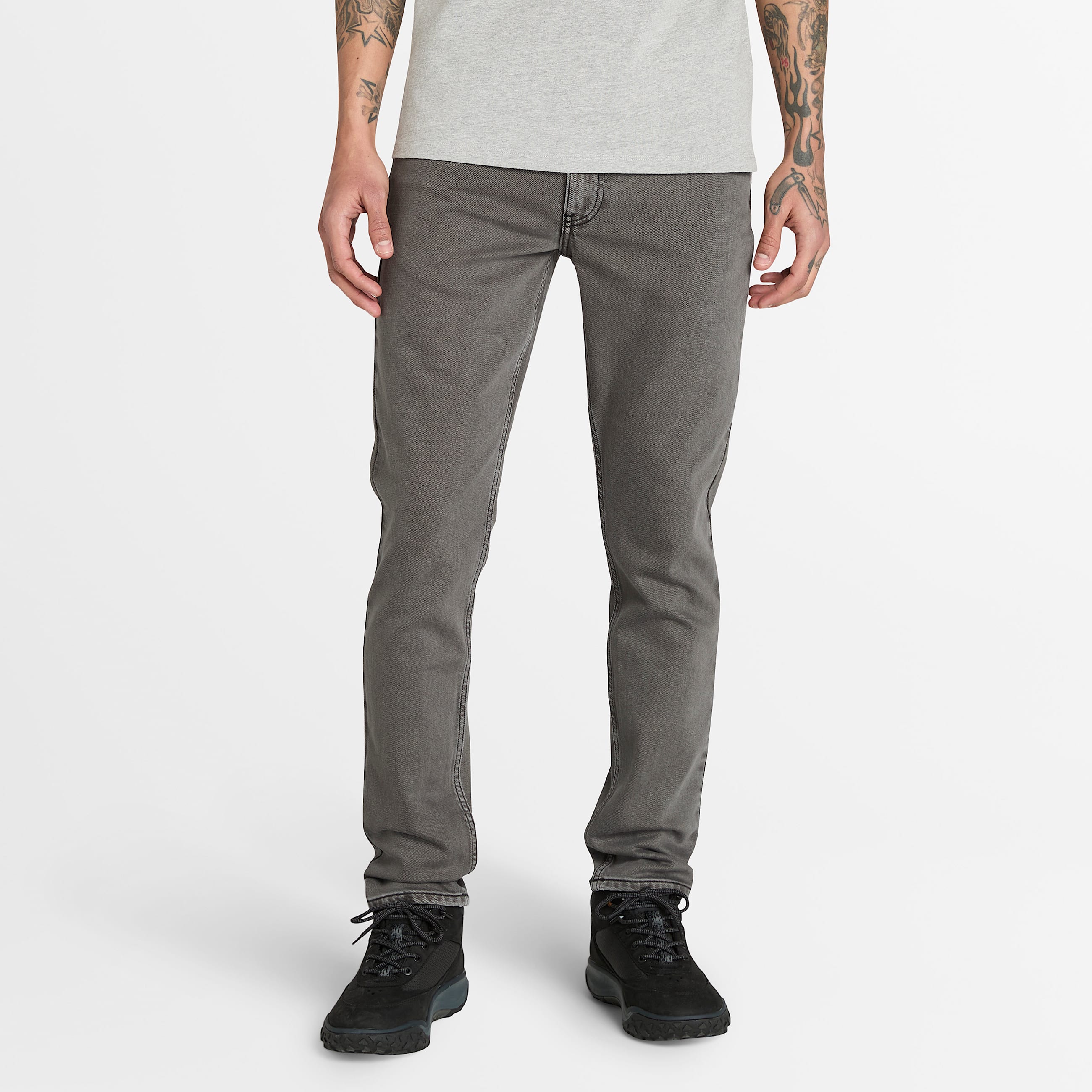 Sandown 5Pocket Washed Black Denim Trouser for Men in Dark Grey TBL Grey HERO