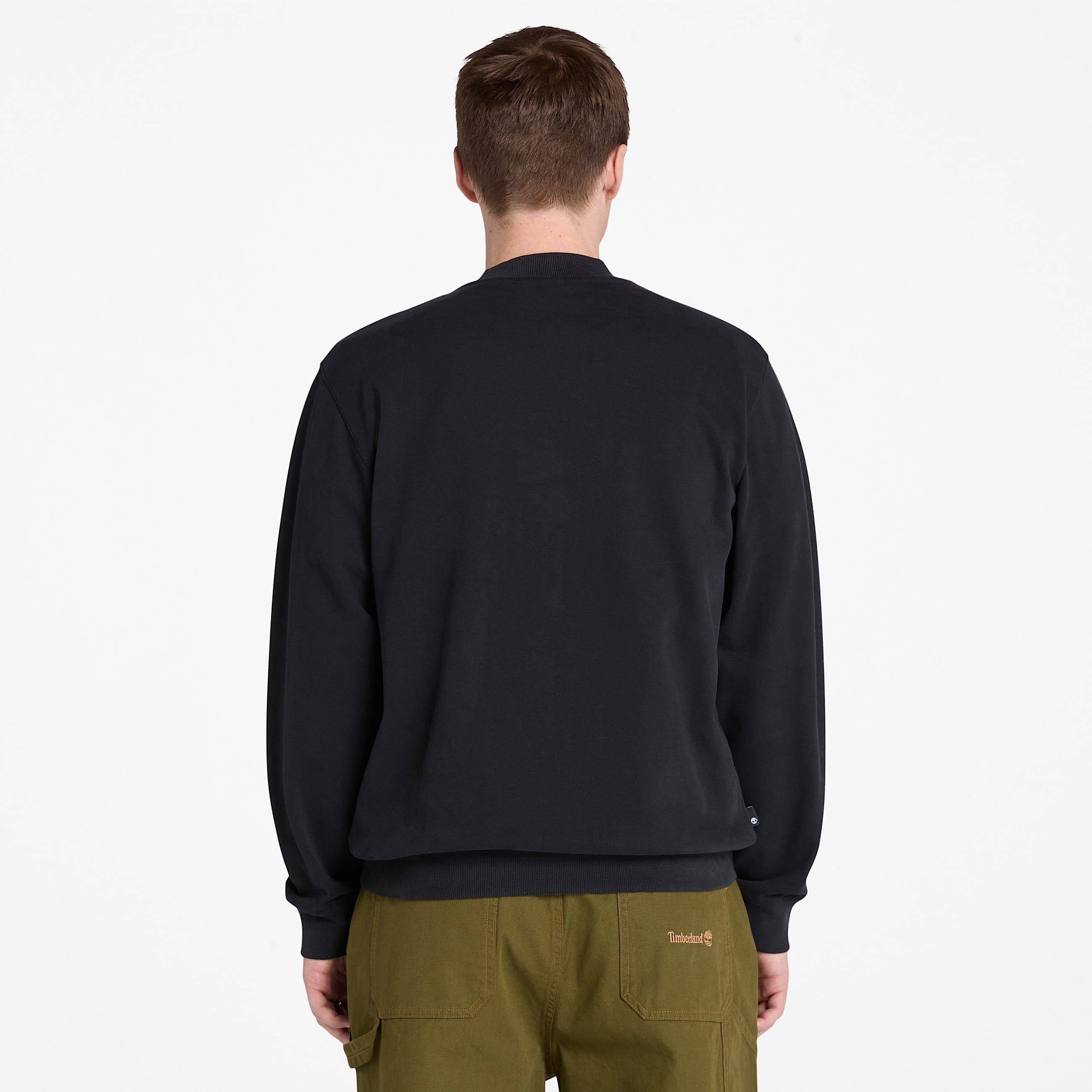 Leather Badge Sweatshirt for Men in Black TBL Black ALT9