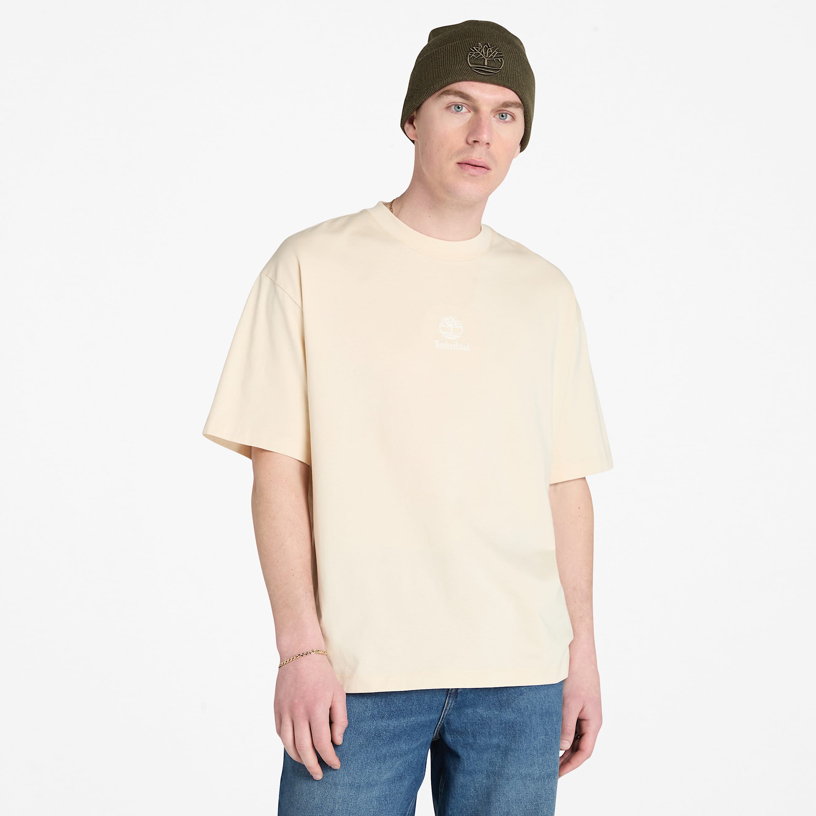 Hampton Tonal Stack Logo TShirt for Men in Beige TBL Beige HERO