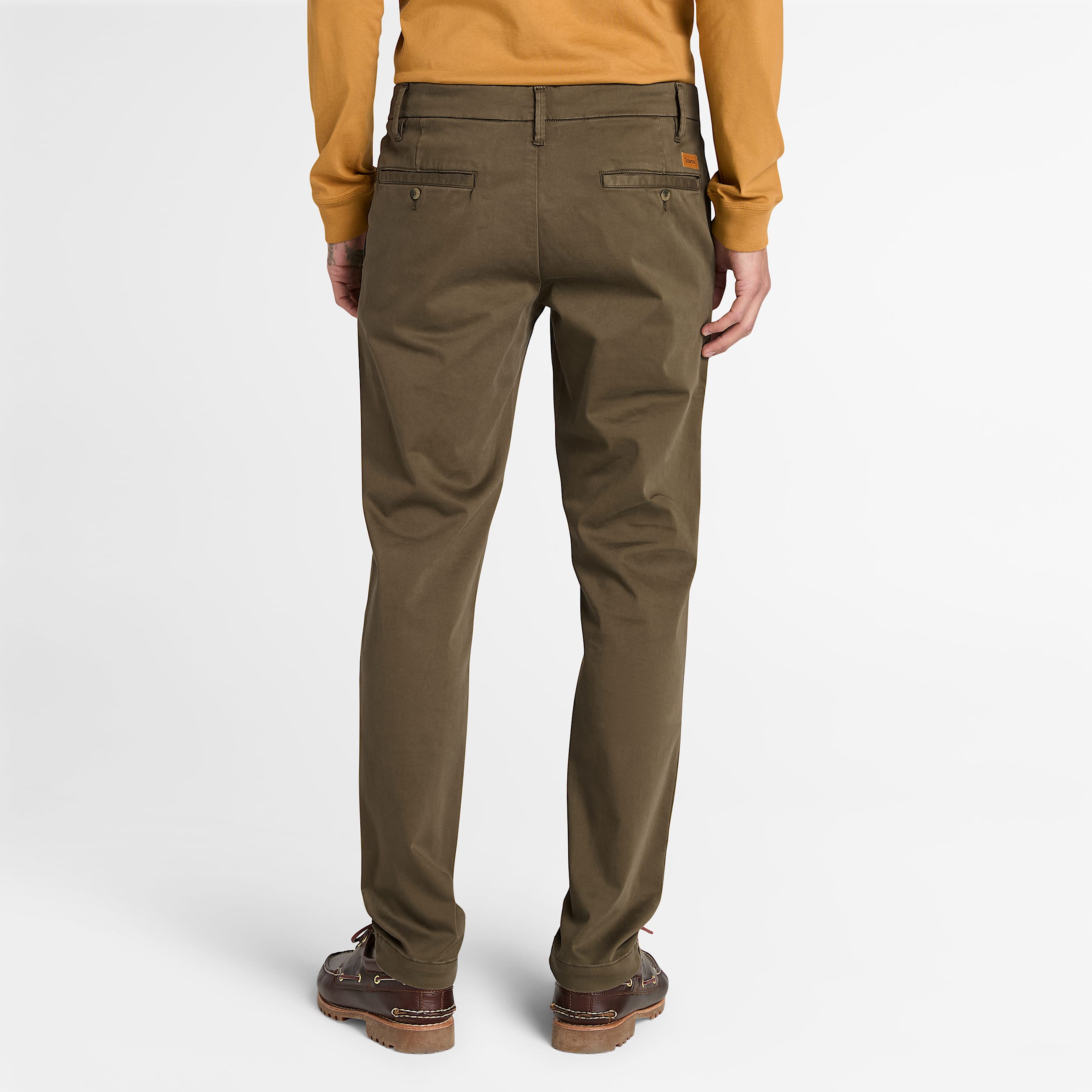 Claremont Garment Dyed Chino Trouser for Men in Green TBL Green ALT9