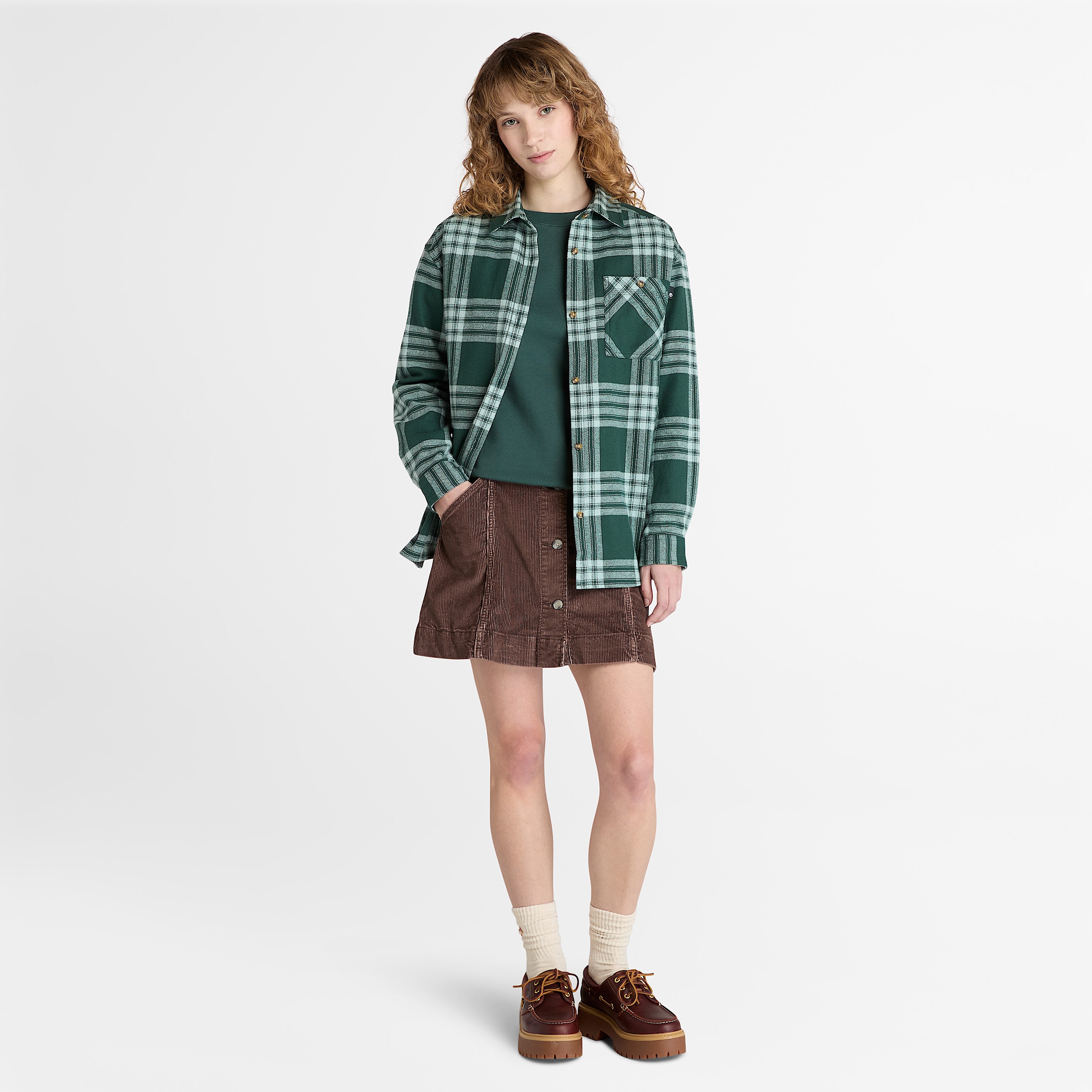 Exeter River Brushedback Crewneck Sweatshirt for Women in Dark Green TBL Green ALT1