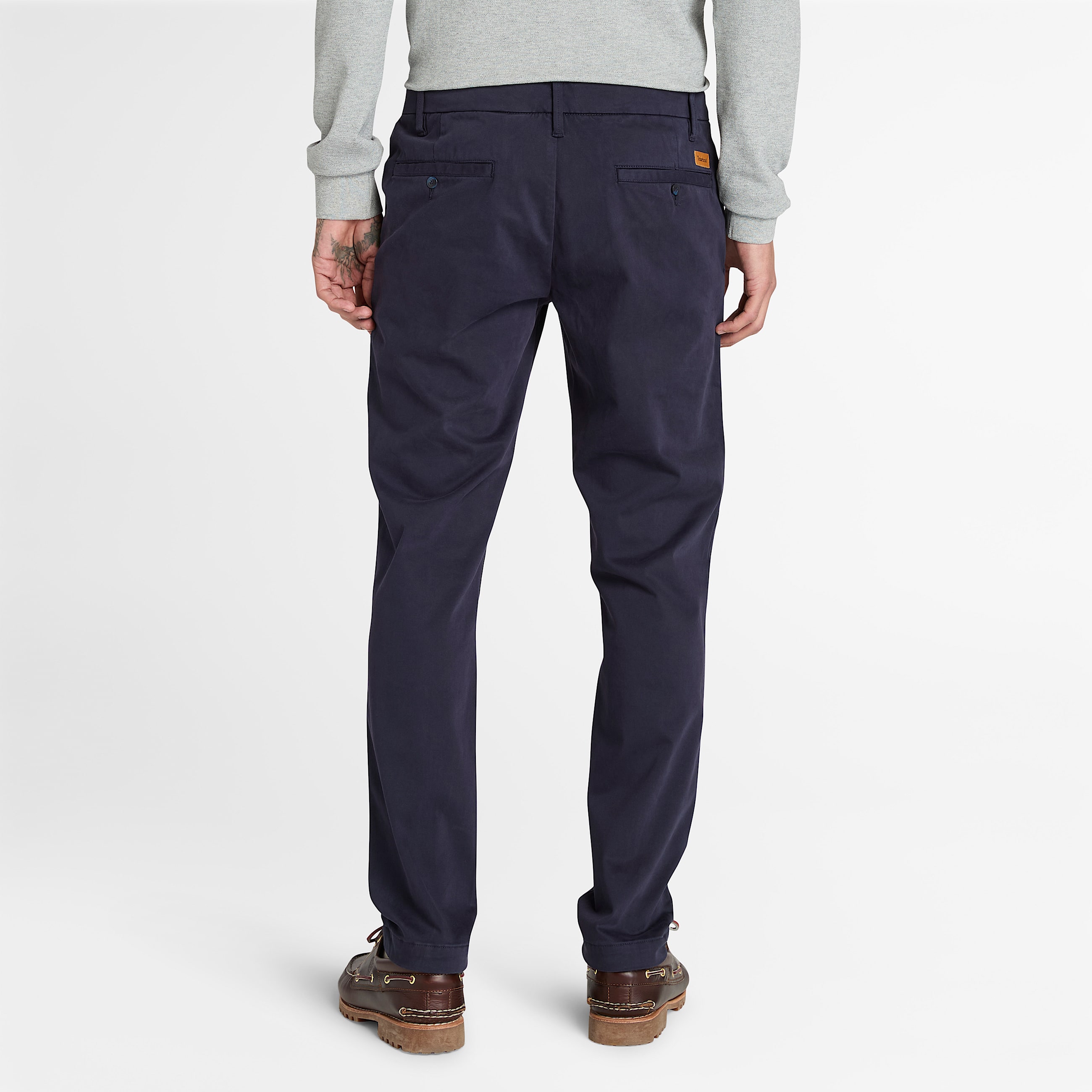 Pantalon chino teint en pice Claremont pour homme en Bleu Fonc TBL bleu ALT9