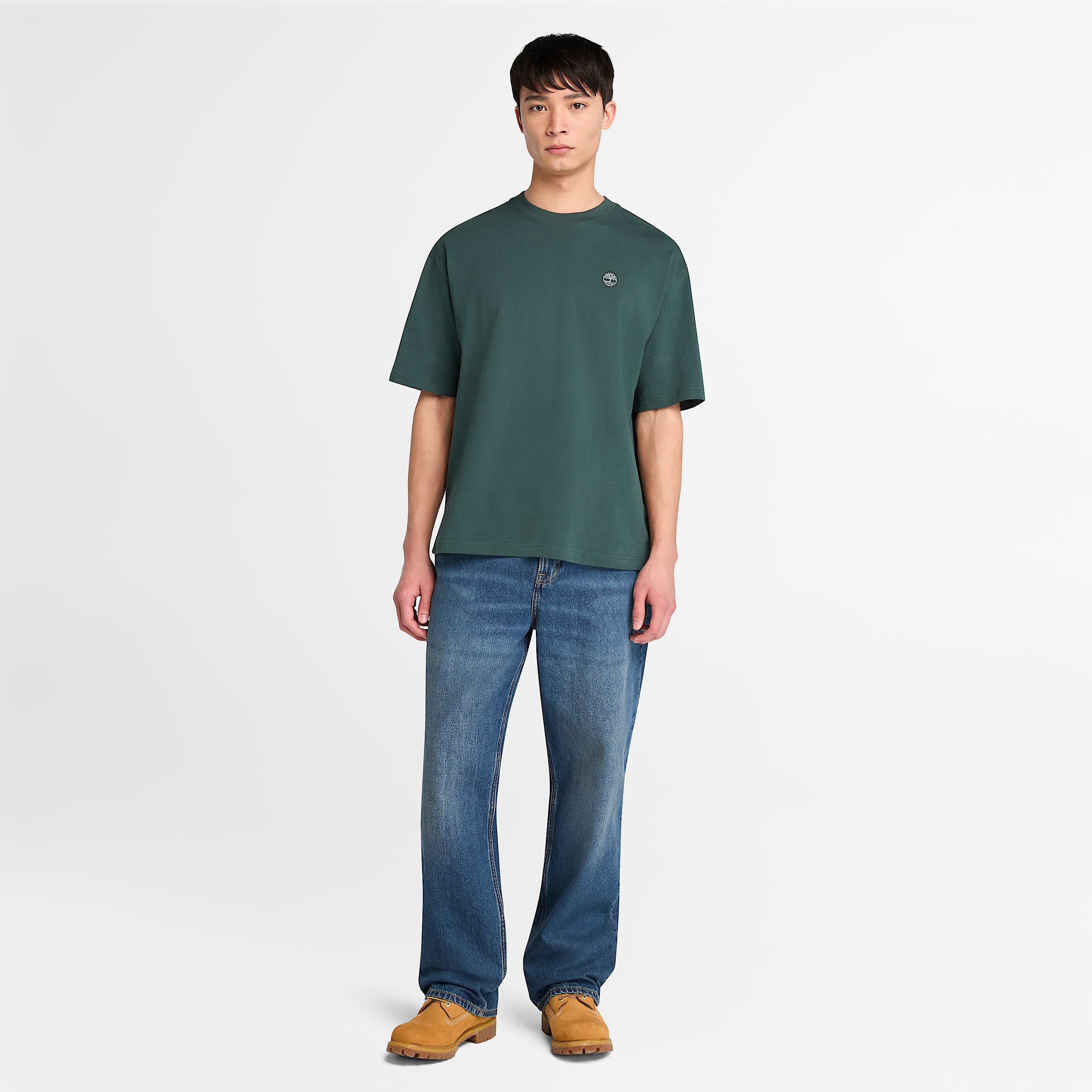 Dunstan River ShortSleeve TShirt for Men in Dark Green TBL Green ALT1