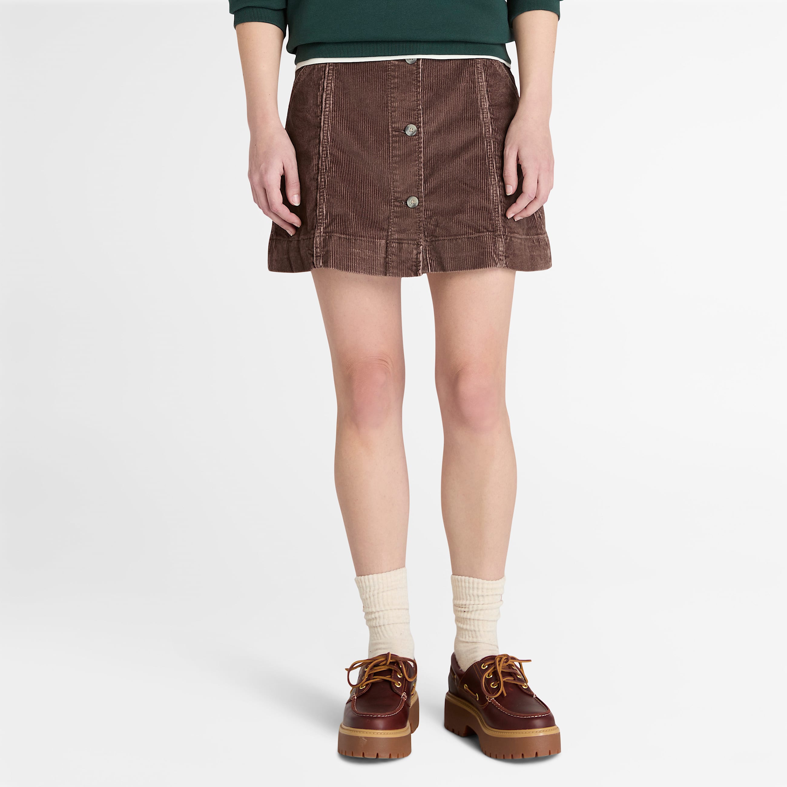 Washed Corduroy Skirt for Women in Brown TBL Brown HERO