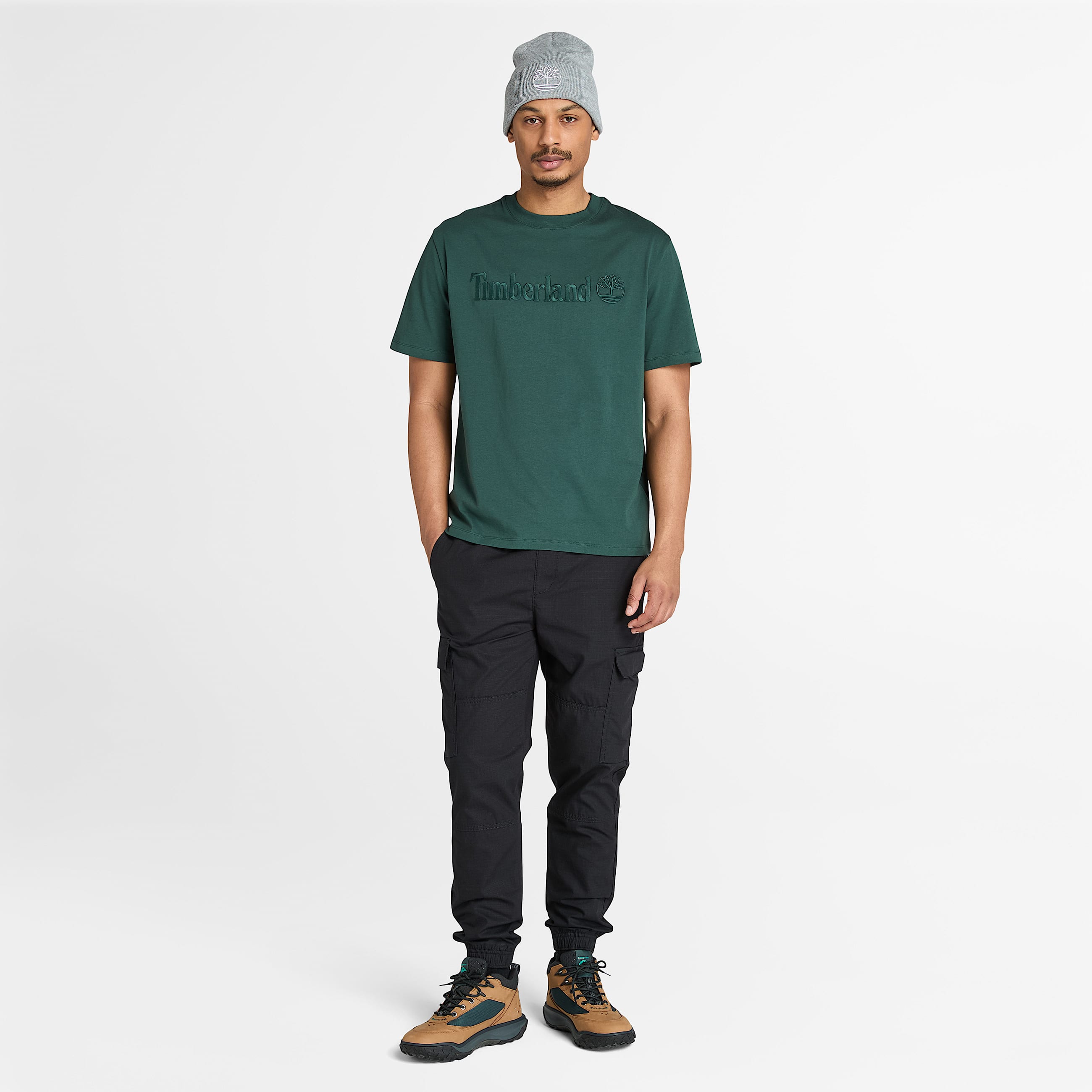 Hampton ShortSleeve TShirt for Men in Dark Green TBL Green ALT1