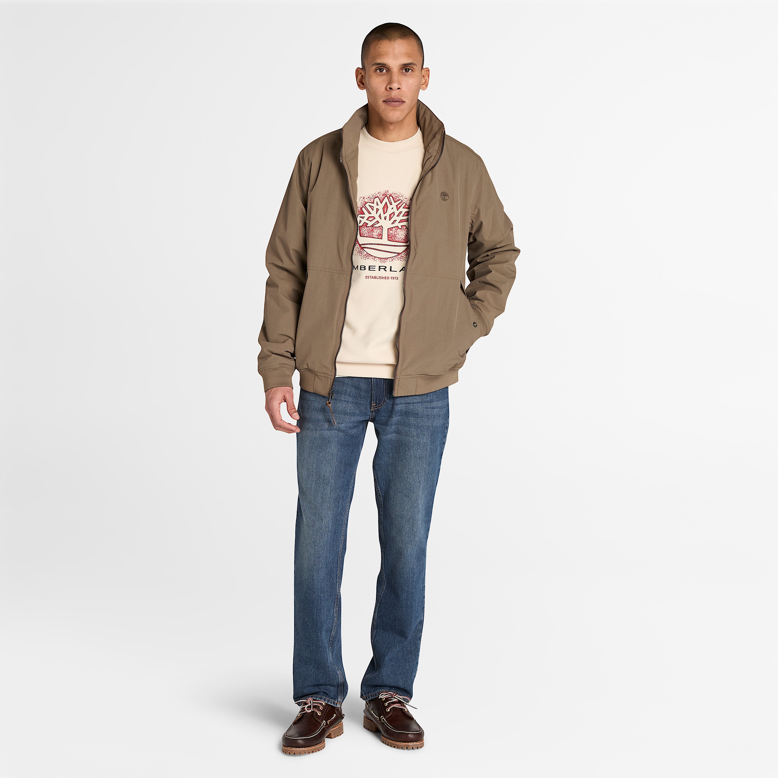 Seasonal Graphic Crewneck Sweatshirt for Men in Beige TBL Beige ALT1