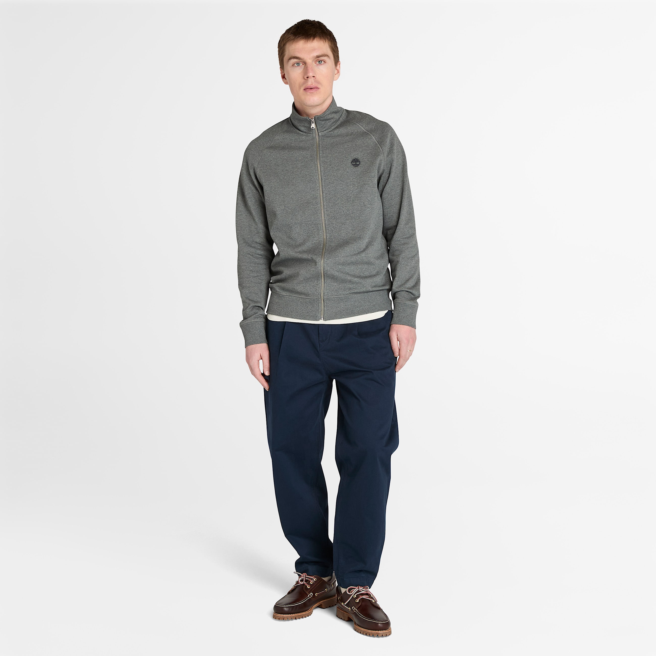 Exeter River Funnel Neck Sweatshirt for Men in Dark Grey TBL Grey ALT1