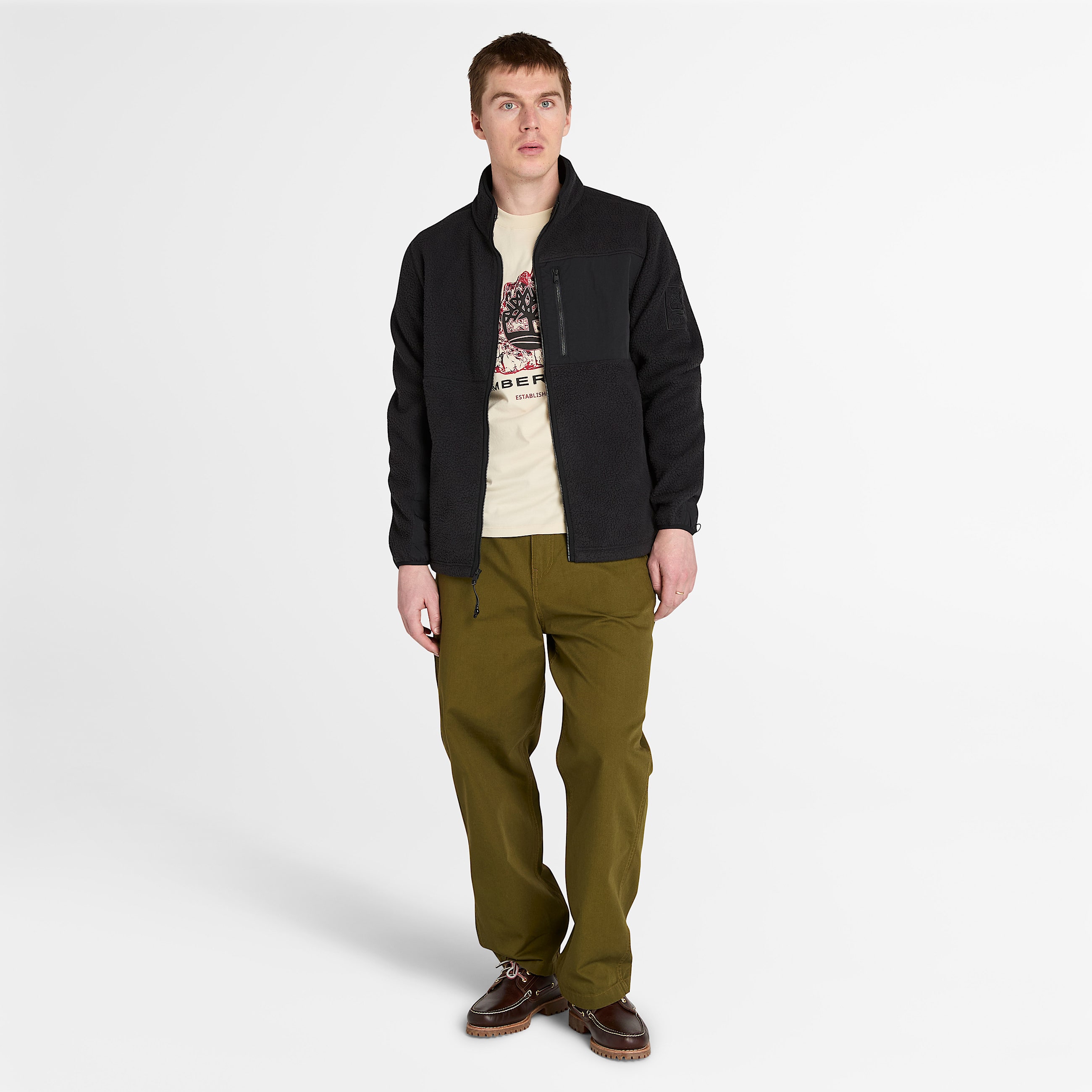 High Pile Fleece Jacket for Men in Black TBL Black ALT1