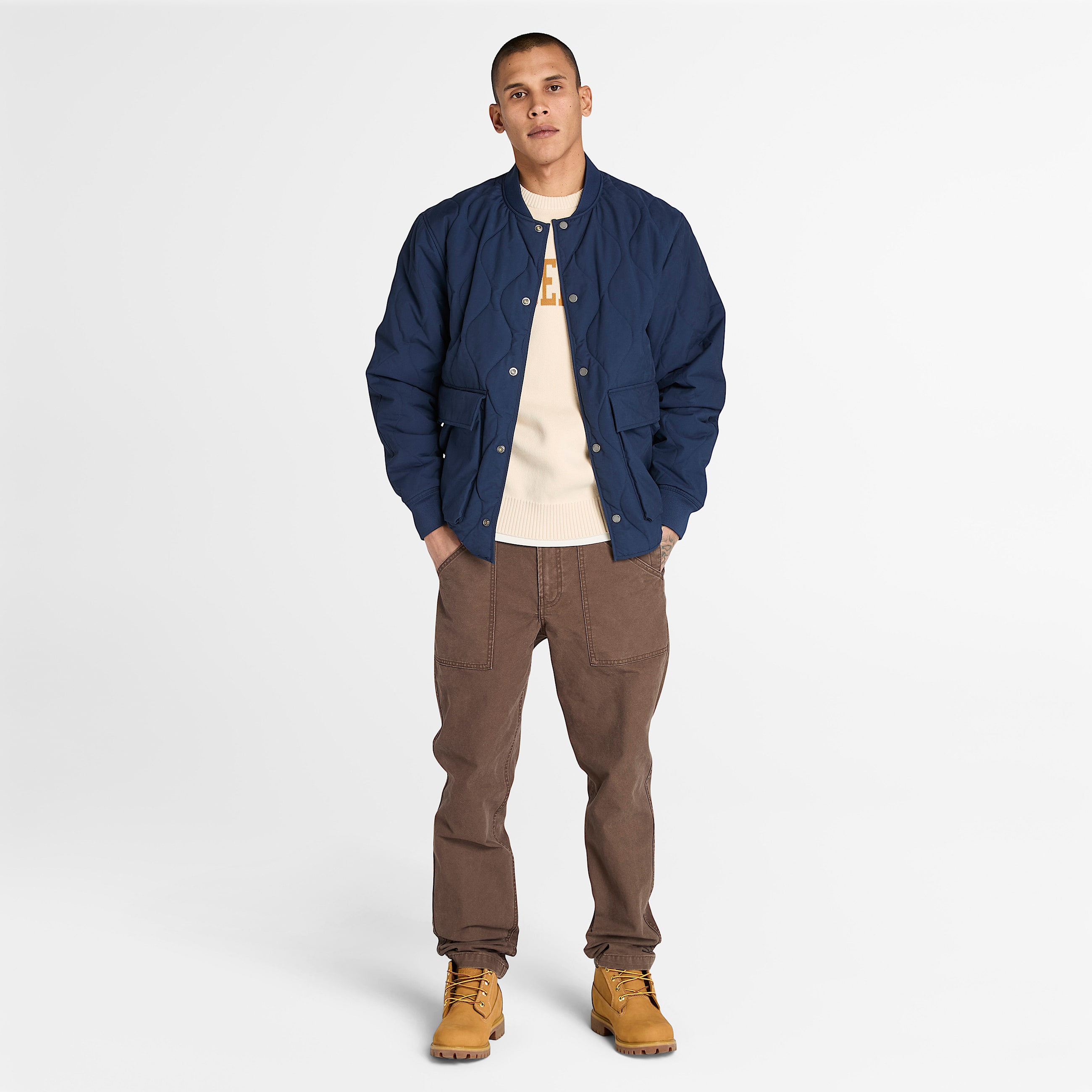 Quilted Jacket for Men in Dark Blue TBL Blue ALT1