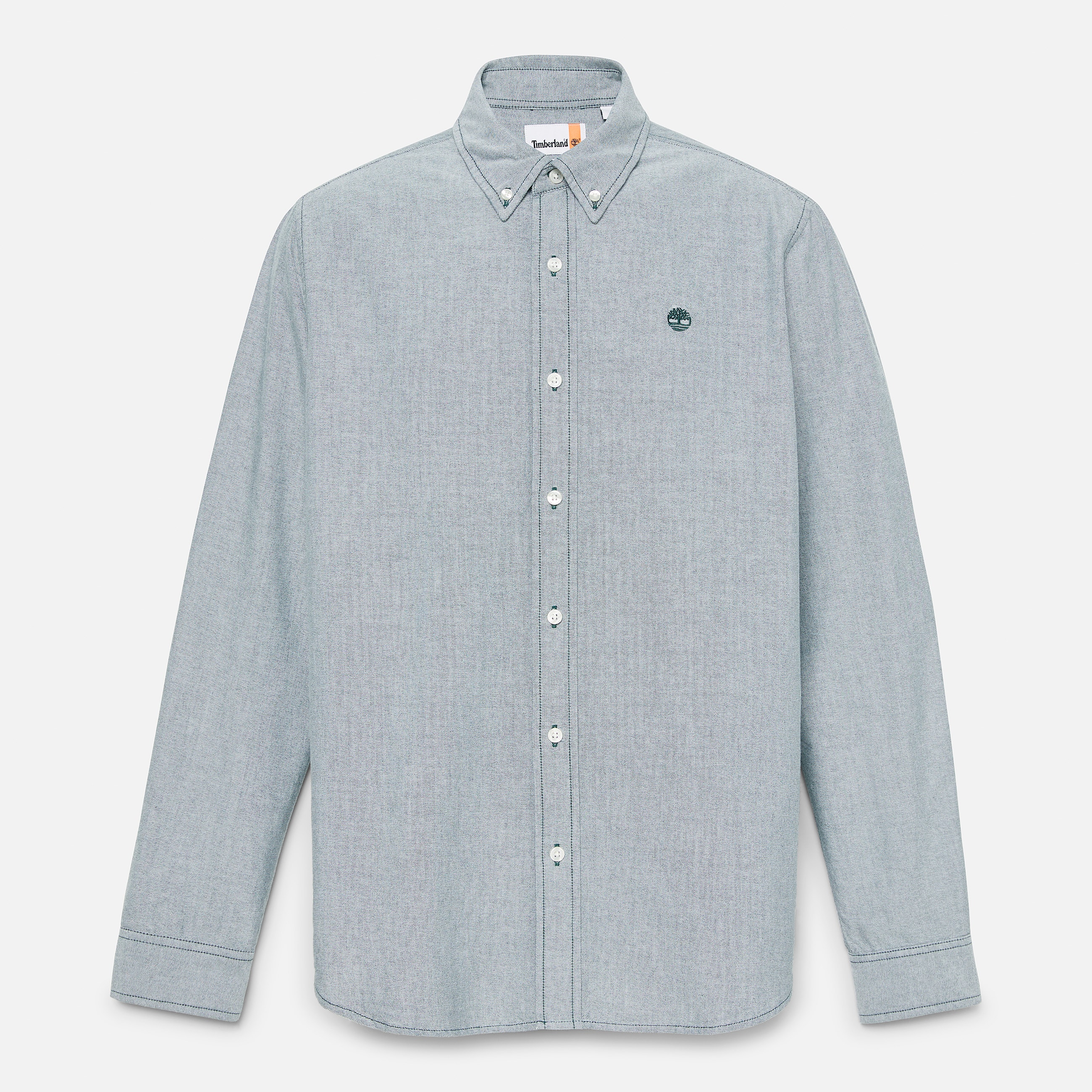 Chemise Oxford raye pour homme en vert fonc TBL Verte ALT10