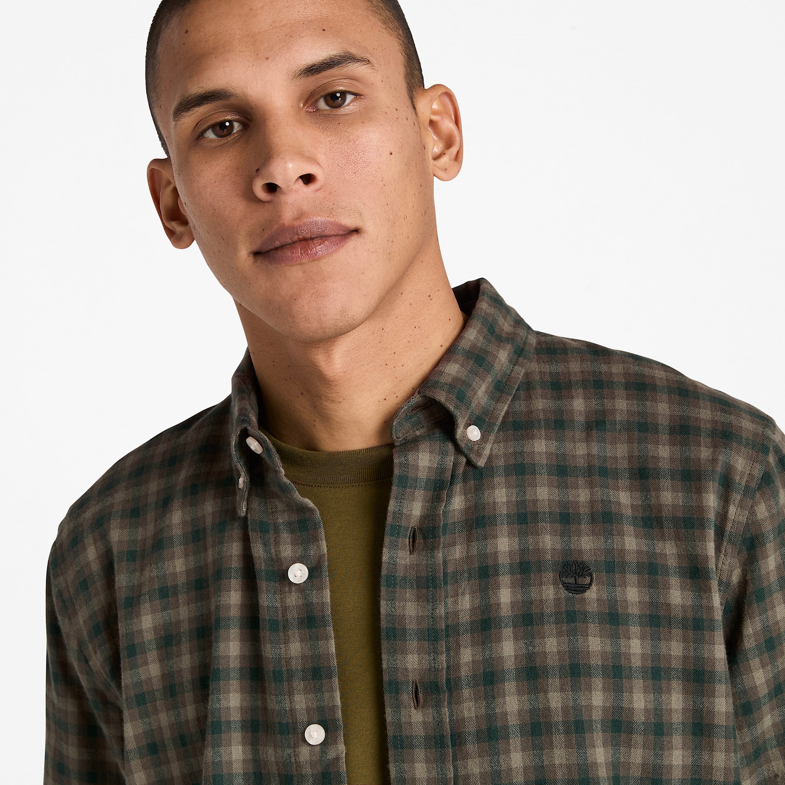 Chemise vichy en Solucell Air pour homme en vert fonc TBL Verte ALT2