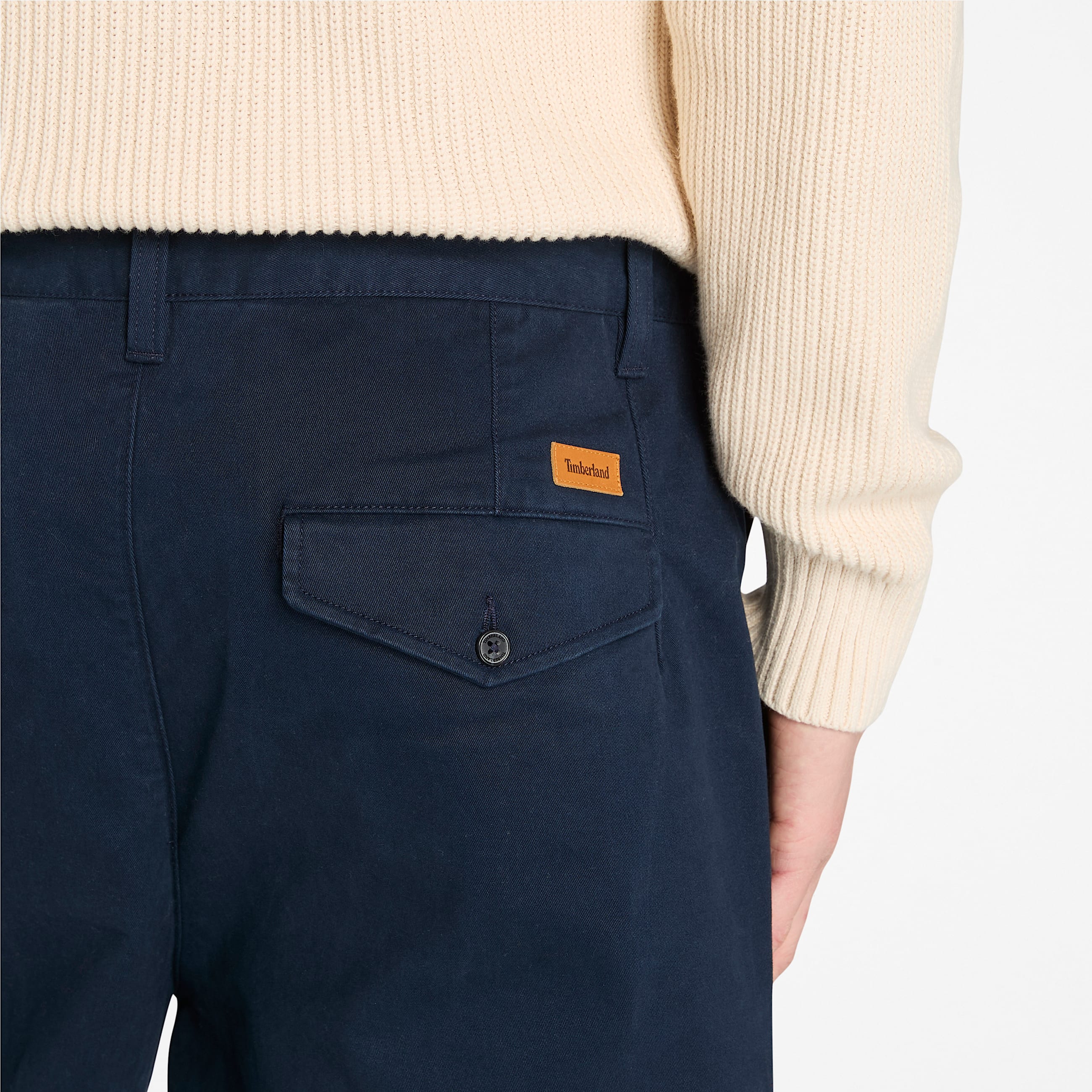 Claremont Washed Peached Twill Pleated Trousers for Men in Dark Blue TBL Blue ALT2