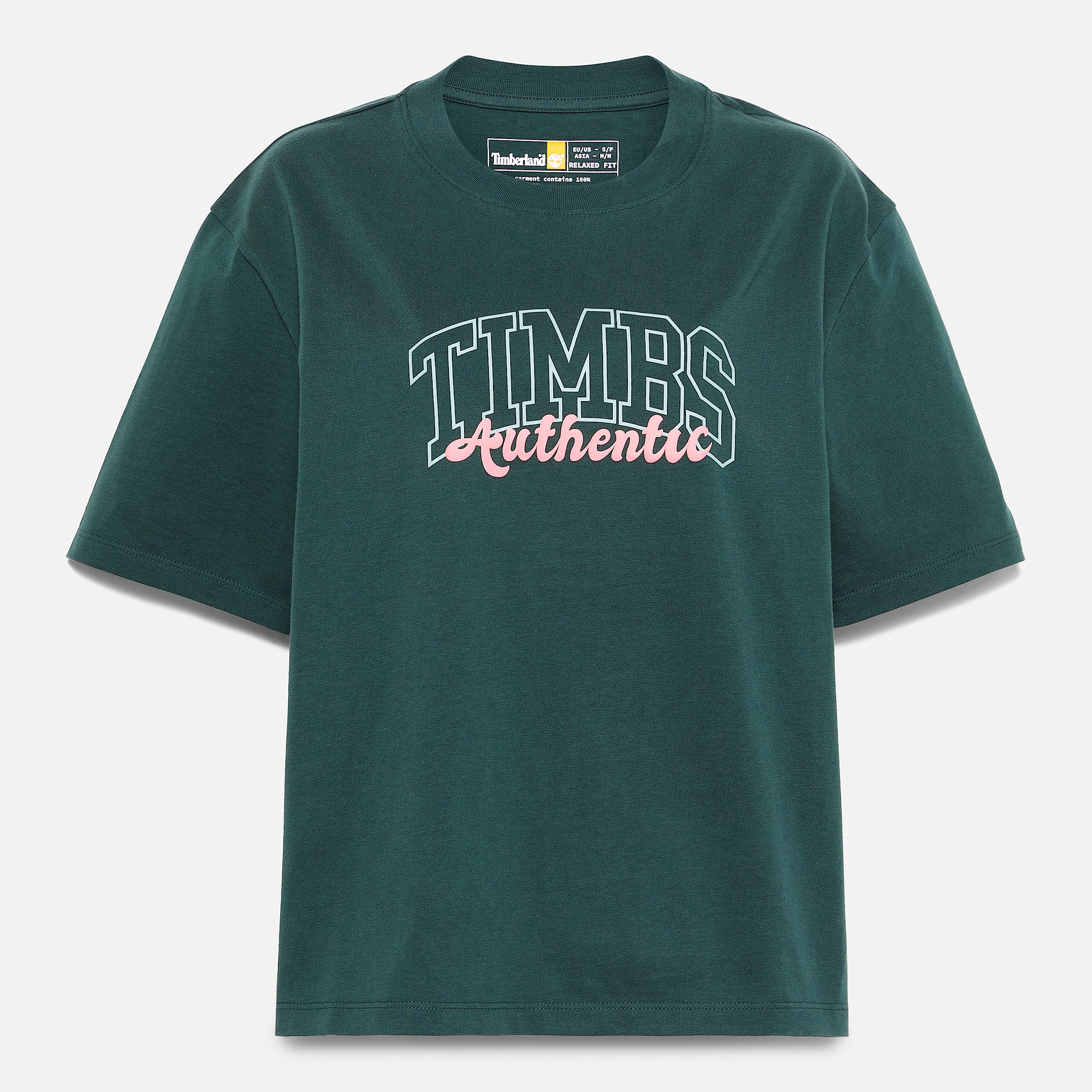 Tshirt Timberland Varsity Graphic  manches courtes pour femme en vert fonc TBL Verte ALT10