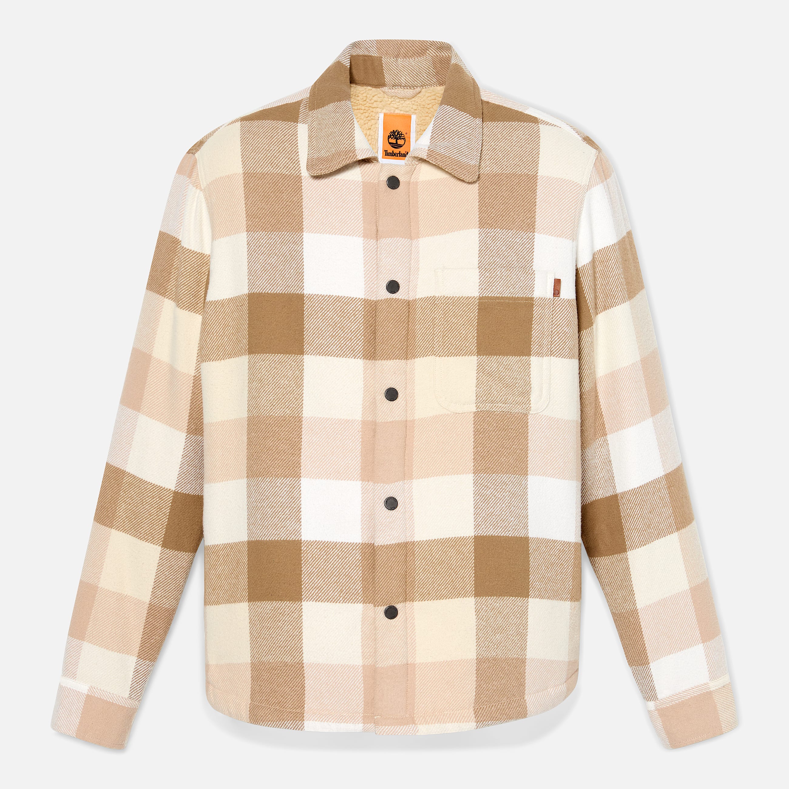 High Pile Lined Overshirt for Men in Beige TBL Beige ALT10