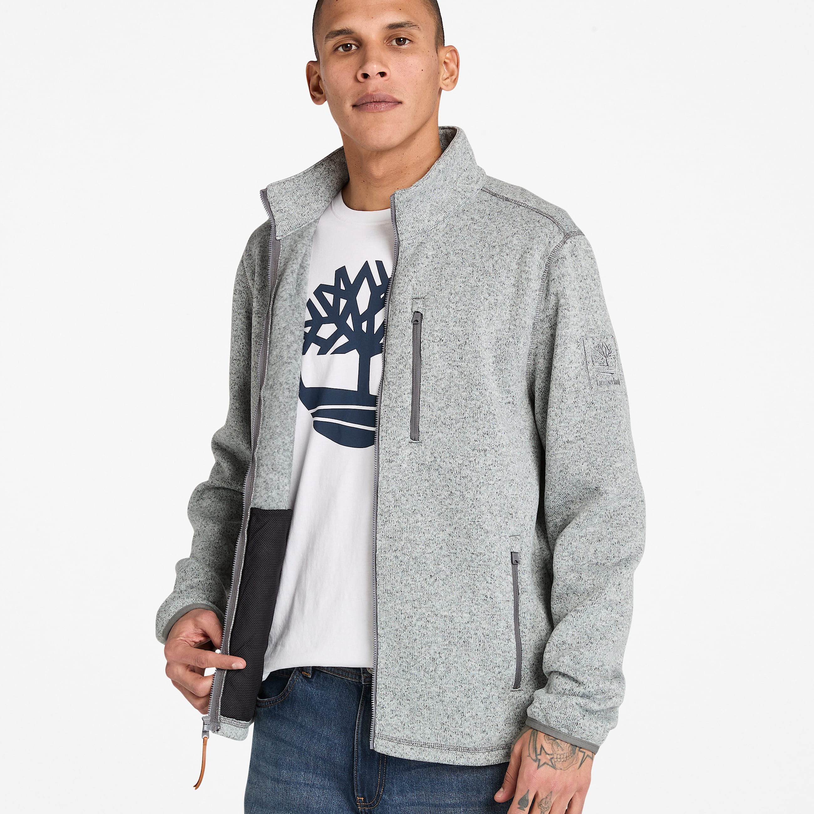 Veste en polaire Melange pour homme en gris fonc TBL gris ALT3