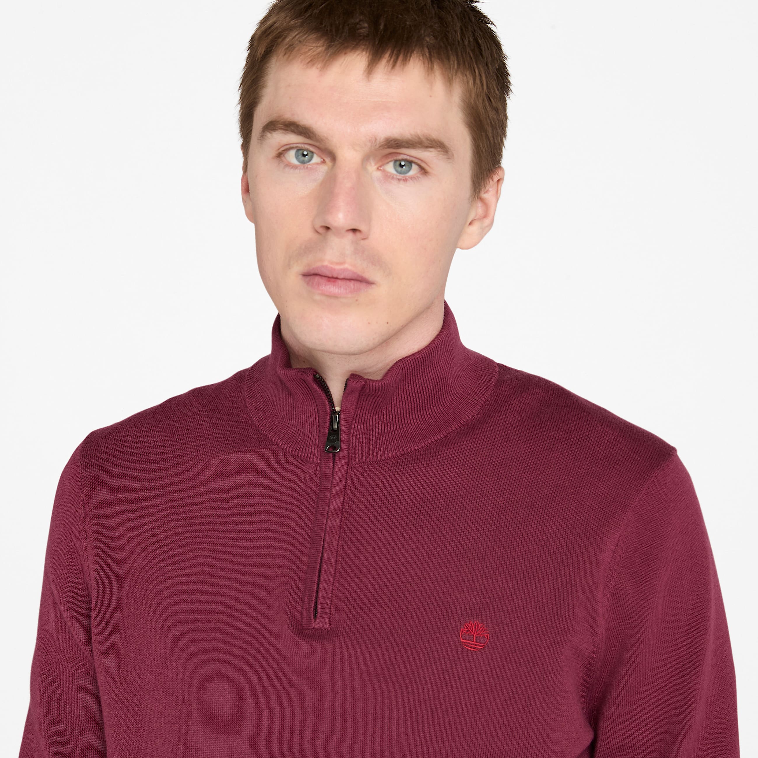 Williams River QuarterZip Jumper for Men in Burgundy TBL Burgundy ALT2