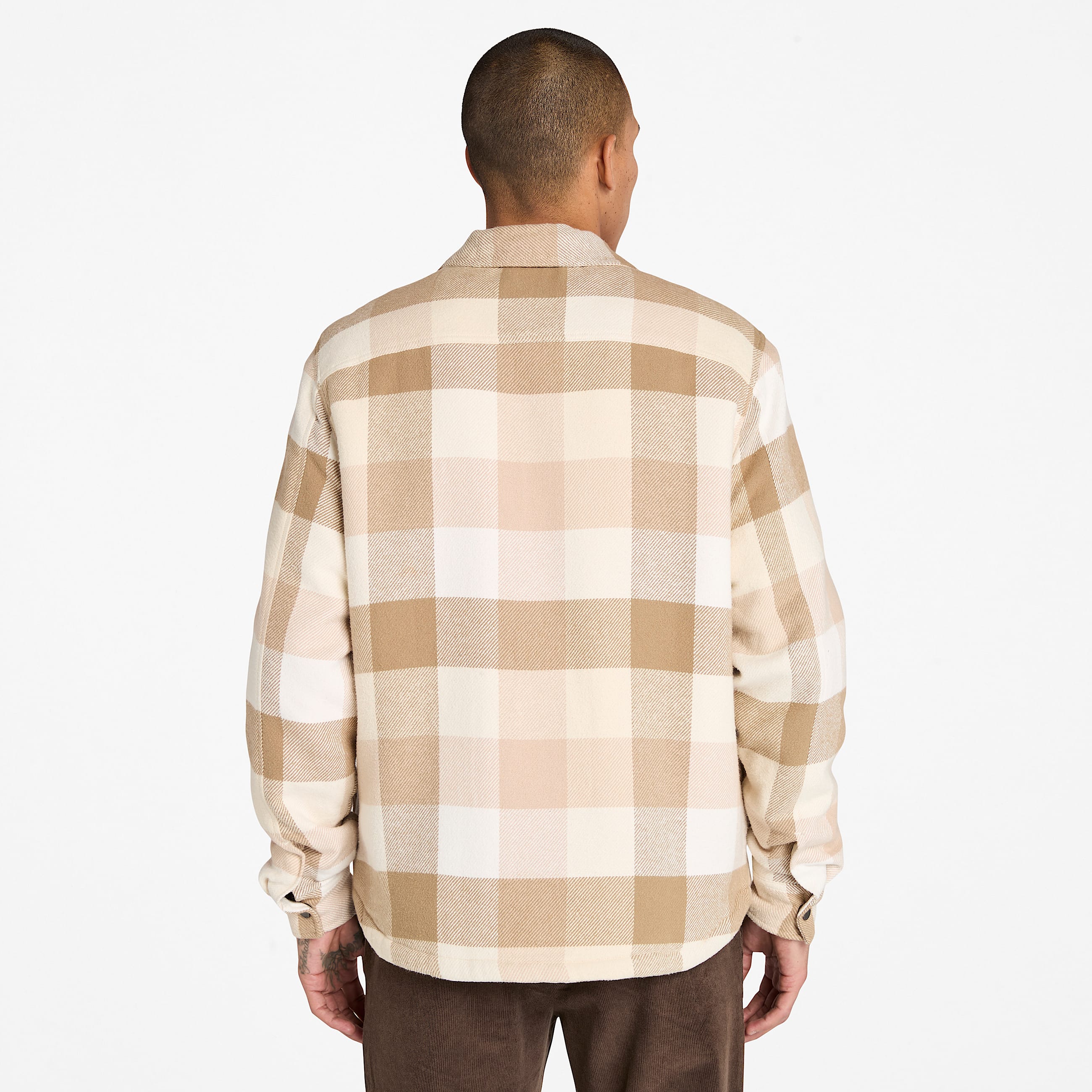 High Pile Lined Overshirt for Men in Beige TBL Beige ALT9