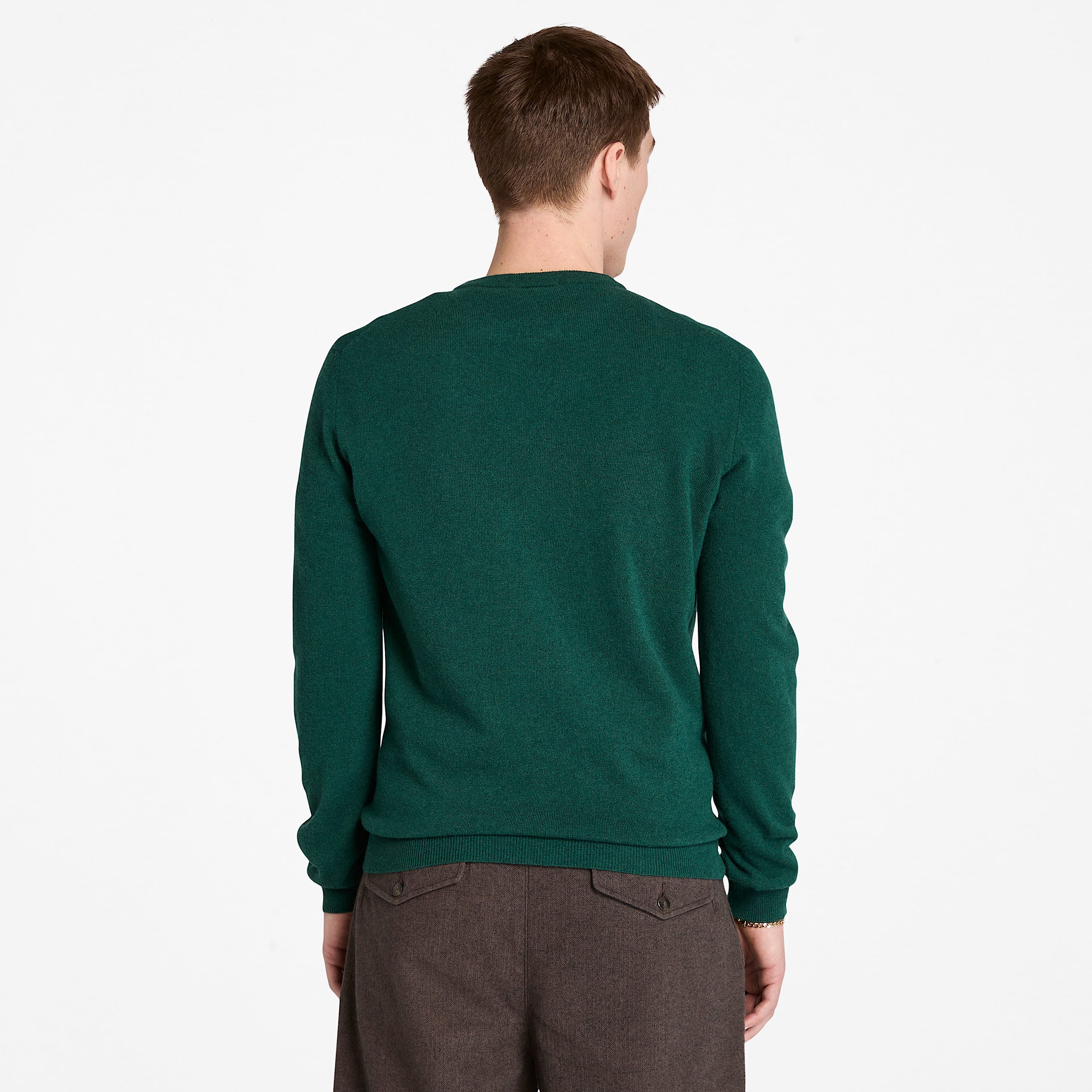 Pull en laine mrinos  col rond Cohas Brook Timberland pour homme en vert fonc TBL Verte ALT9