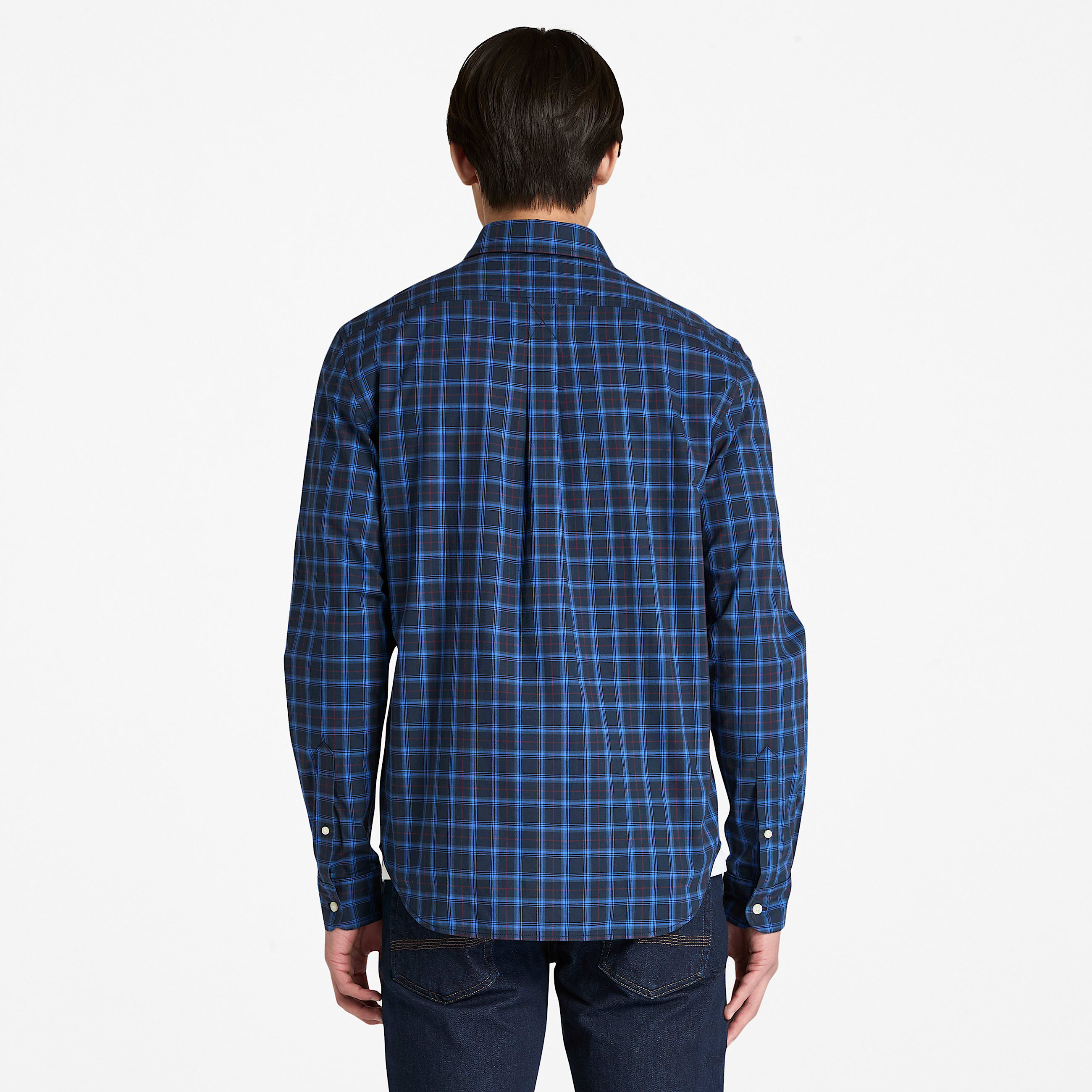 Chemise  carreaux en popeline pour homme en bleu fonc TBL bleu ALT9