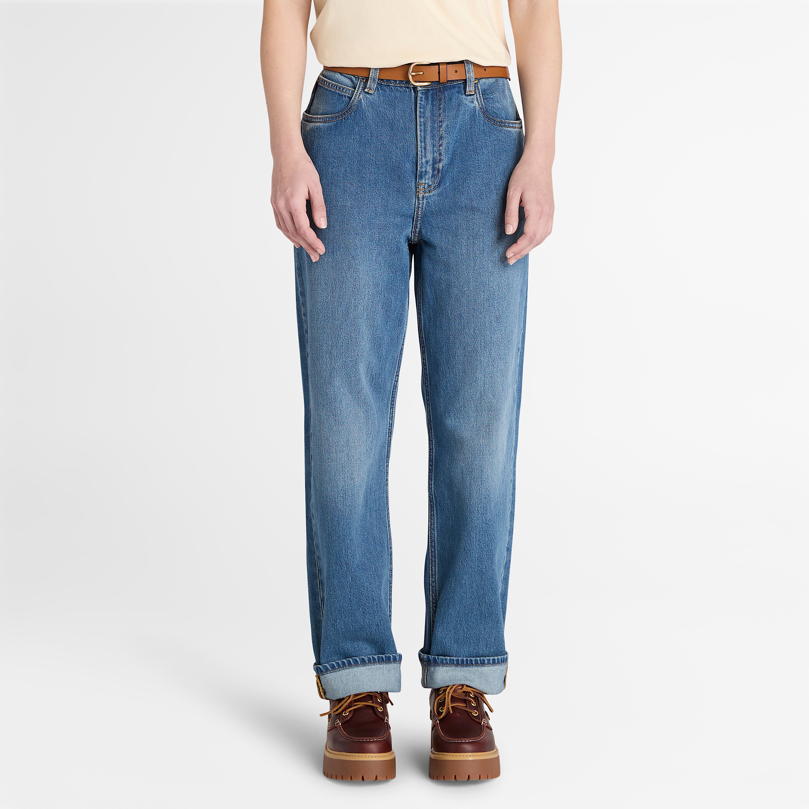 Denim Straight Trouser for Women in Blue TBL Blue HERO