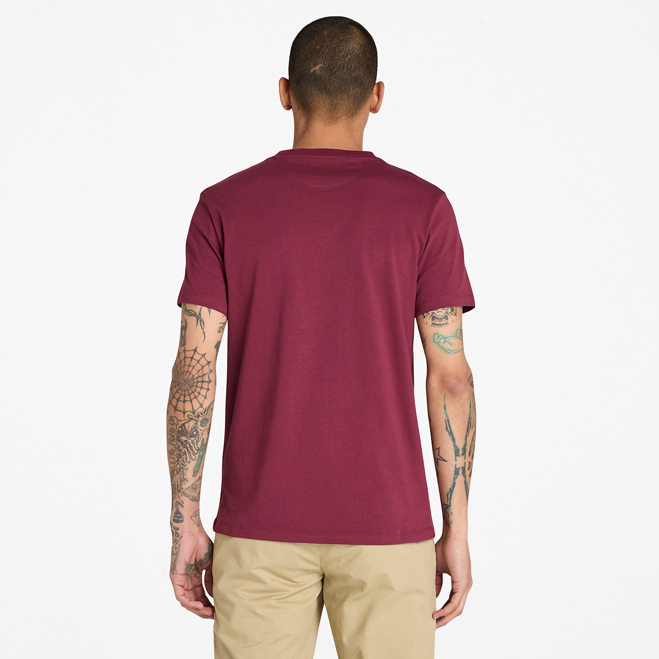 Dunstan River ShortSleeve TShirt for Men in Burgundy TBL Burgundy ALT9