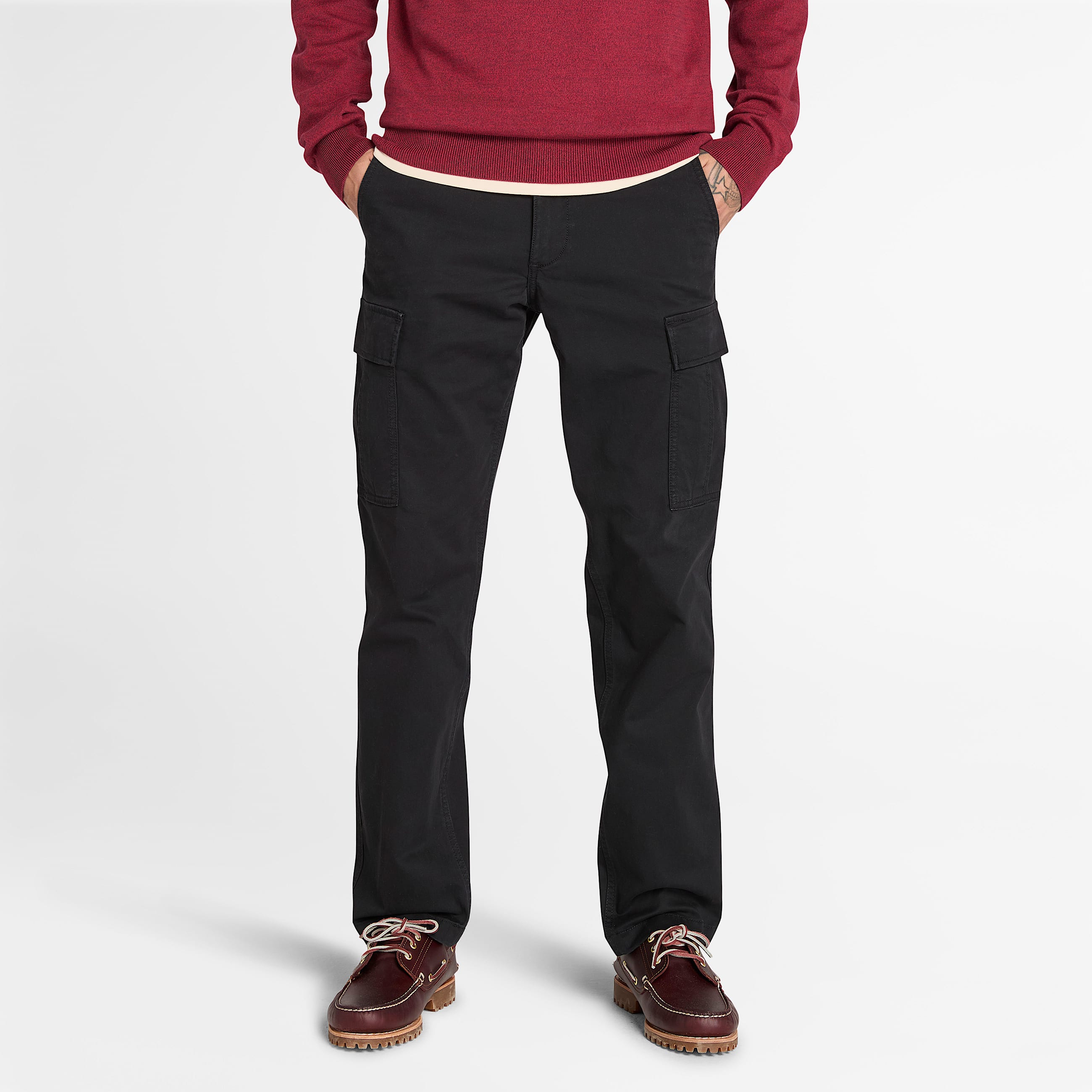 Pantalon cargo en serg Timberland Brookline pour homme en noir TBL noir HERO