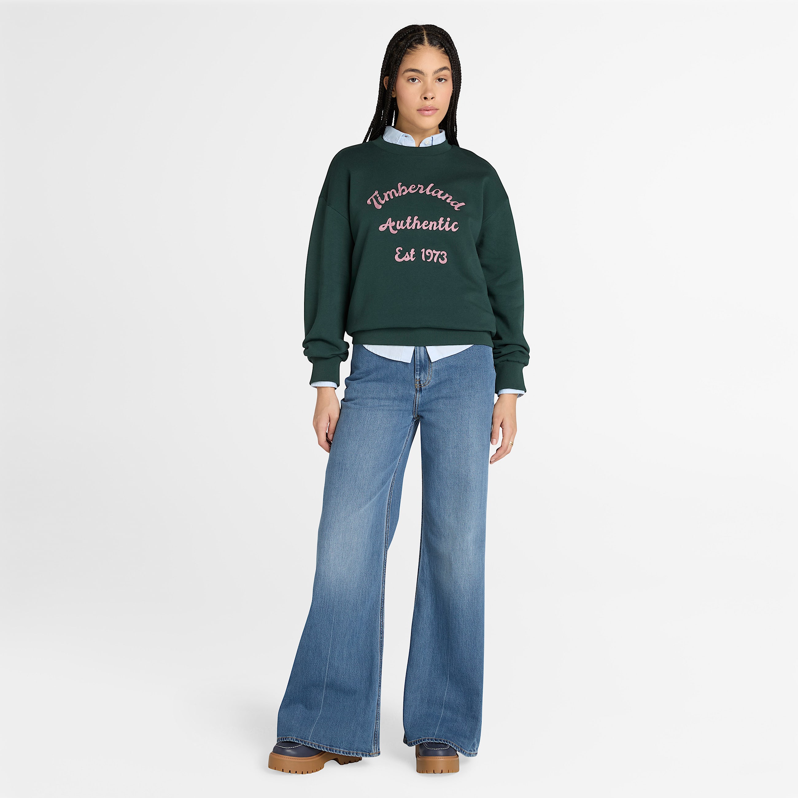 Timberland Oxford LongSleeve Shirt for Women in Blue TBL Blue ALT1