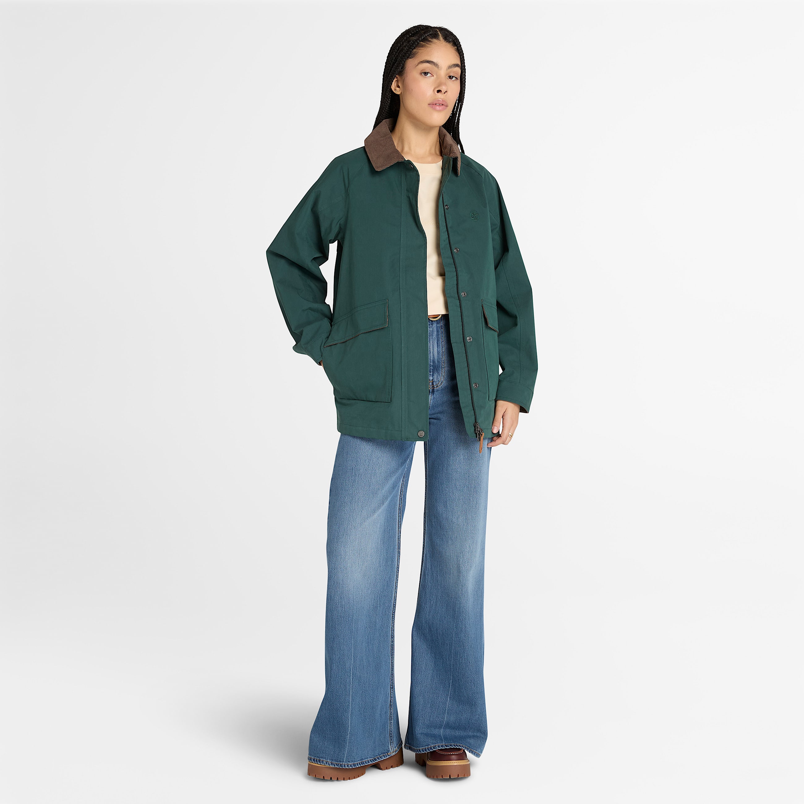 Manteau impermable Wenham Barn pour femme en vert fonc TBL Verte ALT1
