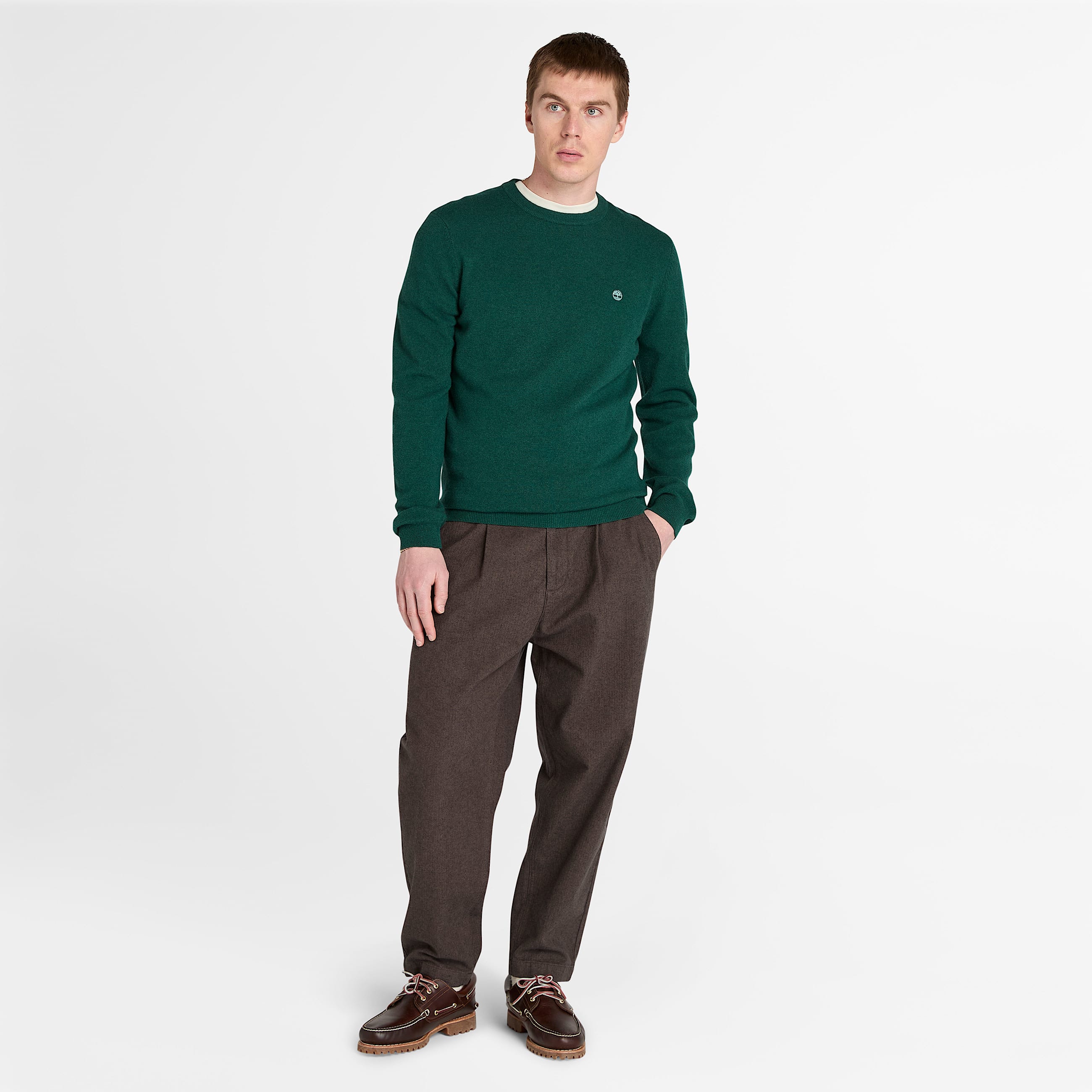 Timberland Cohas Brook Merino Crewneck Jumper for Men in Dark Green TBL Green ALT1
